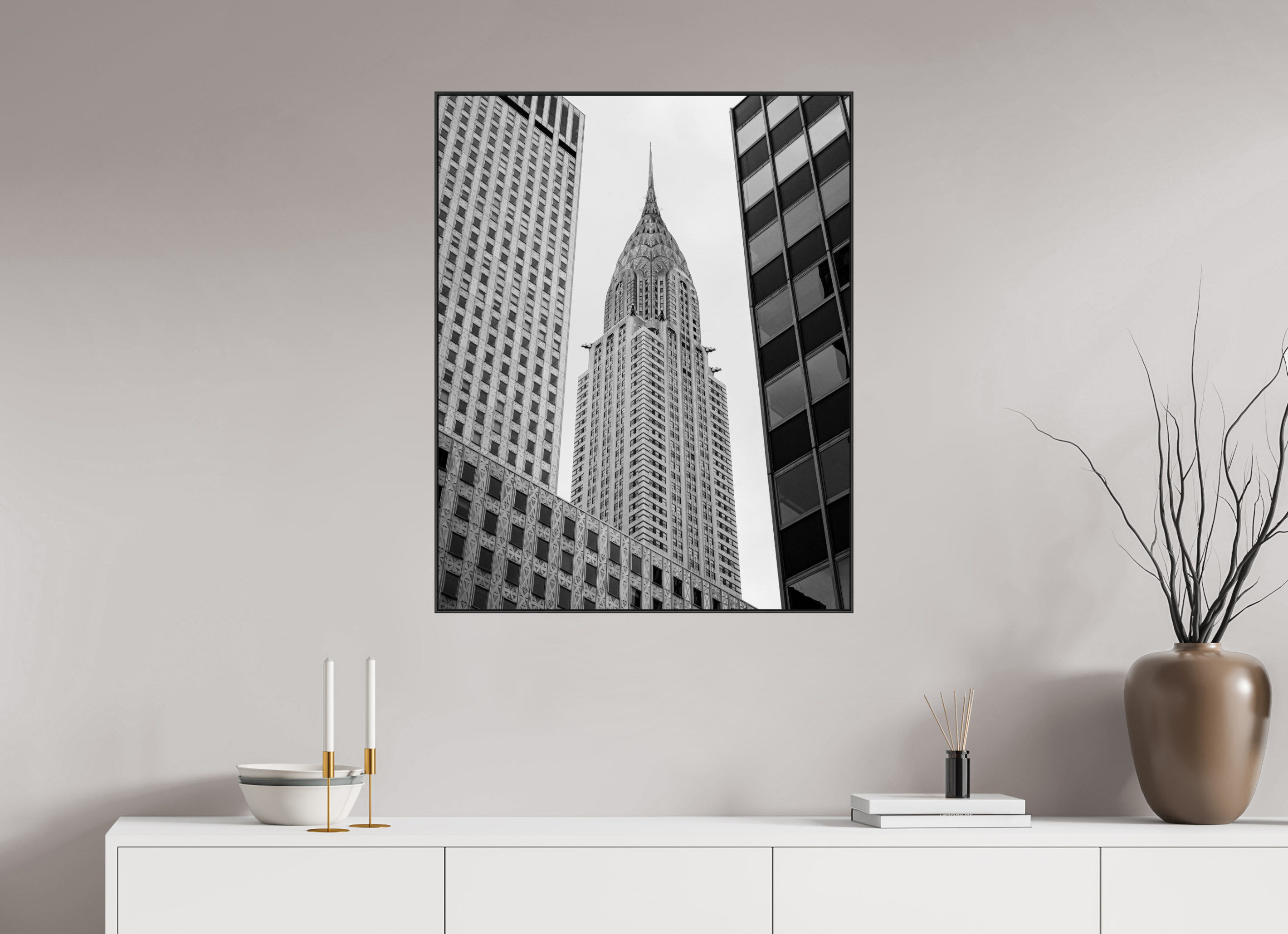 70 x 87,5 cm, Acrylic glossy 2mm - Alu American case 25mm - black Chrysler Building