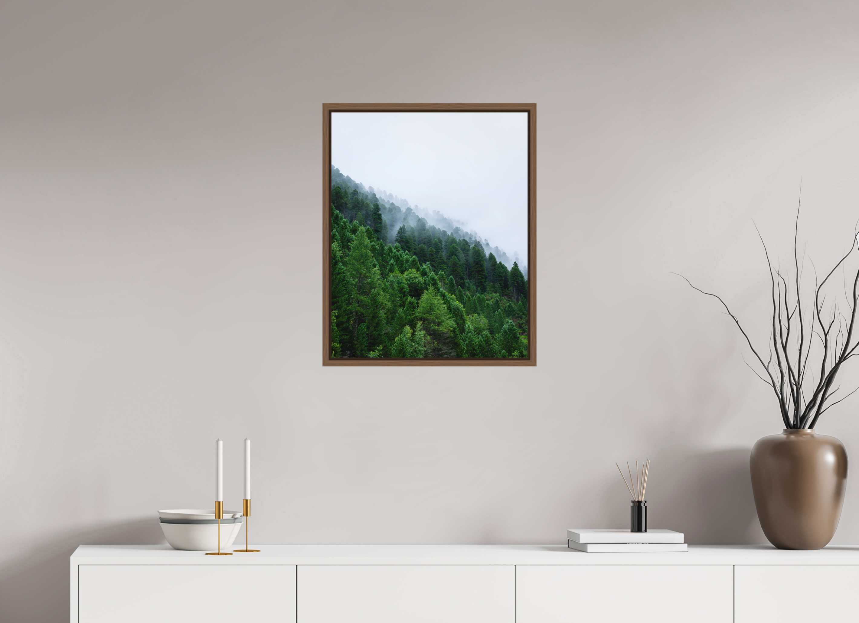 50 x 62,5 cm, Fine Art Print - Infinity Rag Photo 2 - Ame case 15mm - walnut Trees lined slope