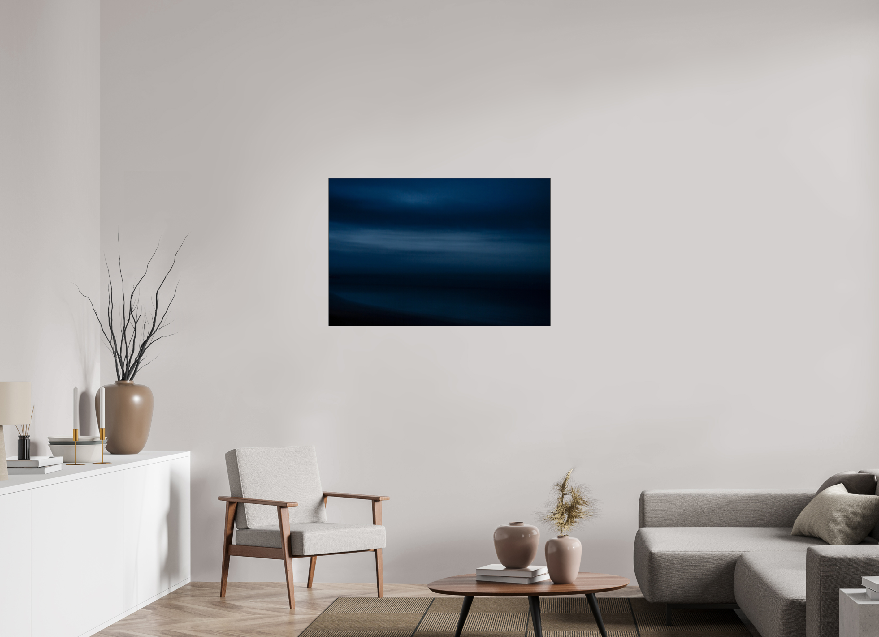105 x 70 cm, Acrylic glossy 2mm - Alu Slime Frame - black The sea at night