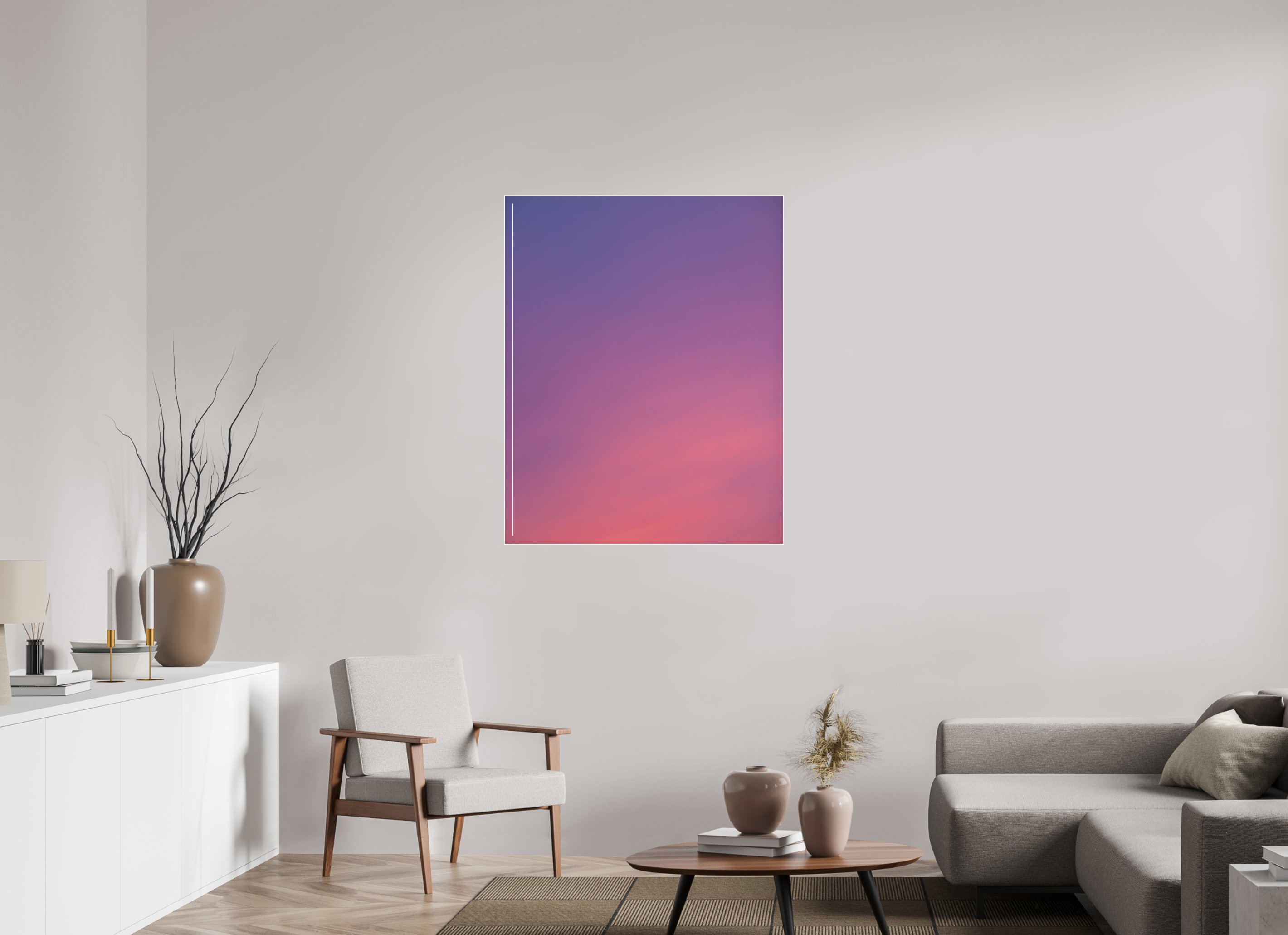 90 x 112,5 cm, Acrylic glossy 2mm - Alu Slime Frame - white Sunset in Hamburg