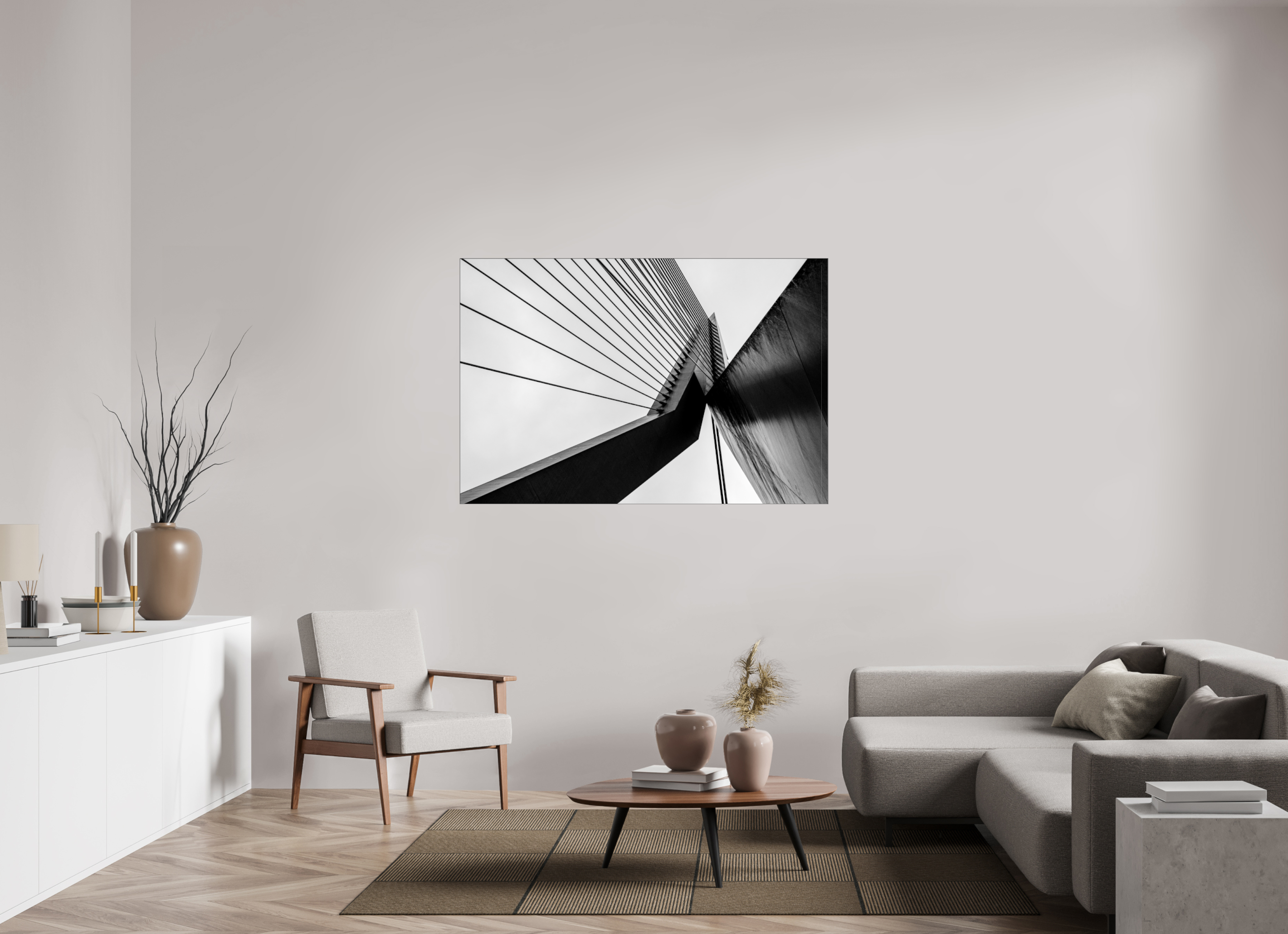 150 x 100 cm, Acrylic glossy 2mm - Alu Slime Frame - black Triangle