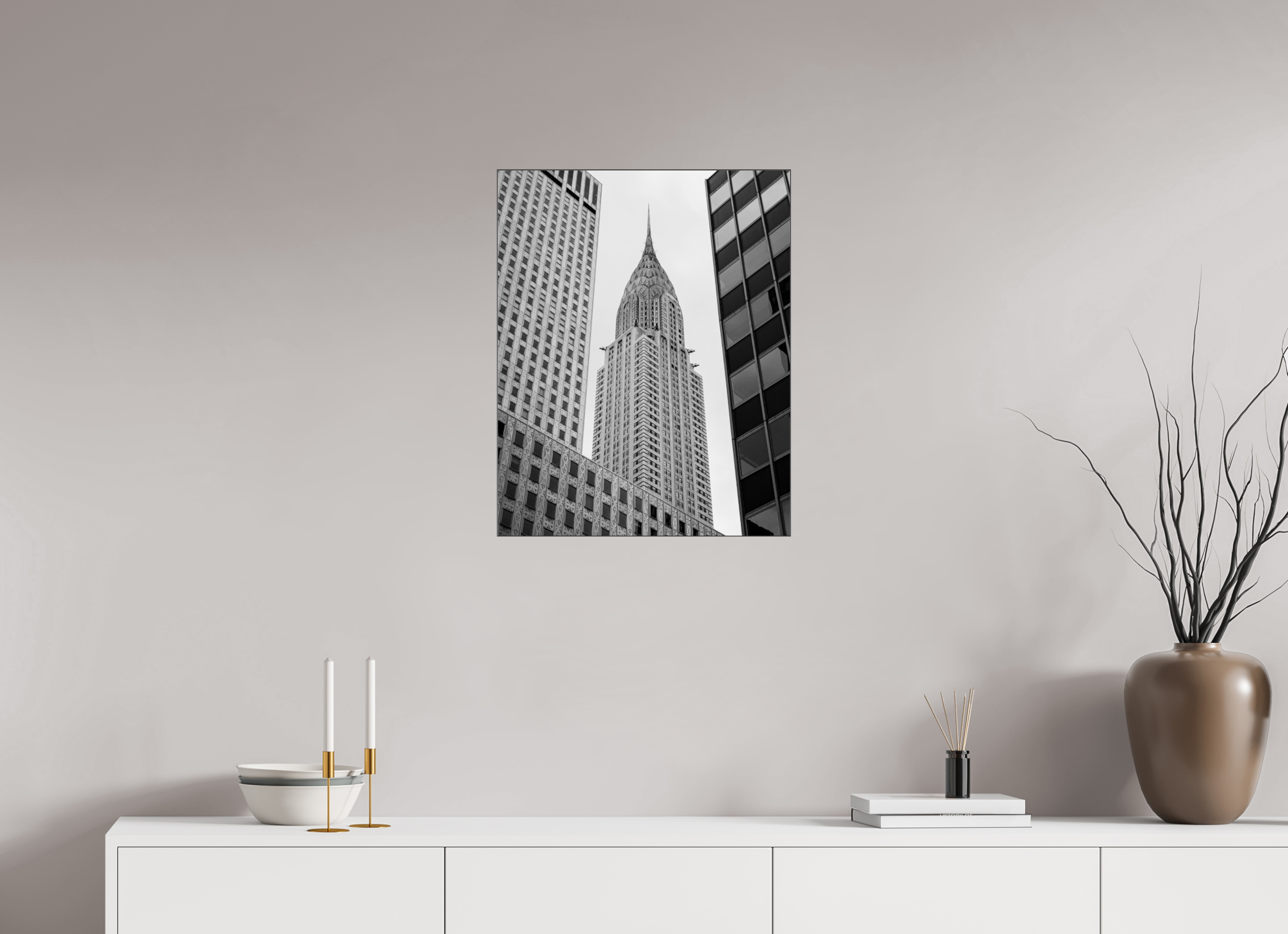 50 x 62,5 cm, Acrylic glossy 2mm - Alu Slime Frame - black Chrysler Building
