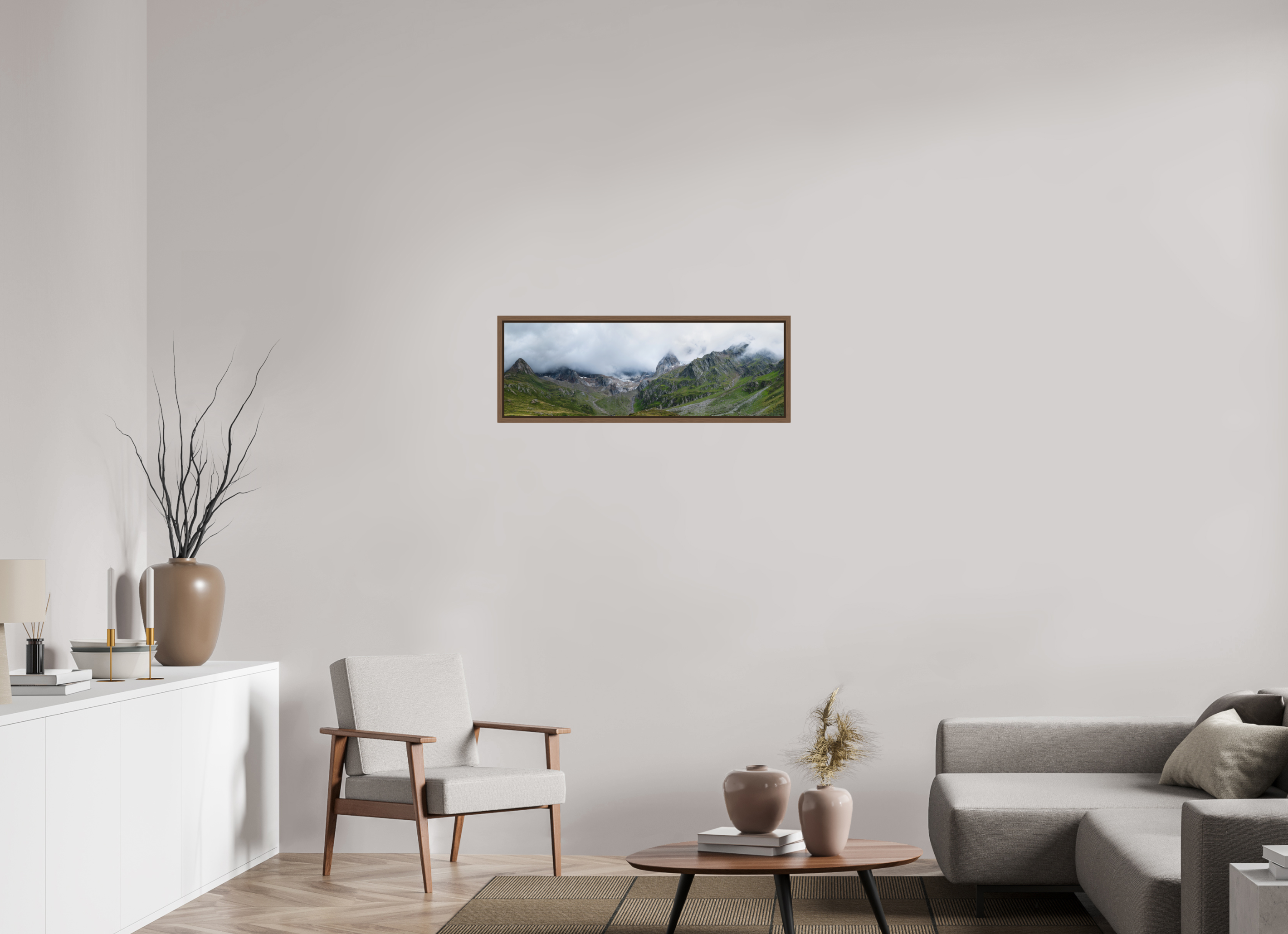 90 x 30 cm, Fine Art Print - Infinity Rag Photo 2 - Ame case 15mm - walnut South Tyrol 1x3