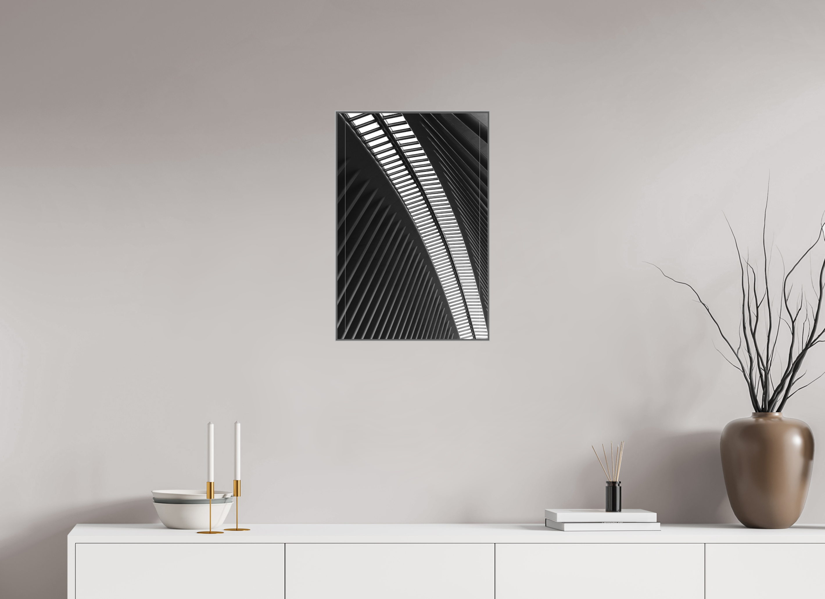 40 x 60 cm, Acrylic matt 2mm - Alu American case 25mm - silver Ground Zero Station 2