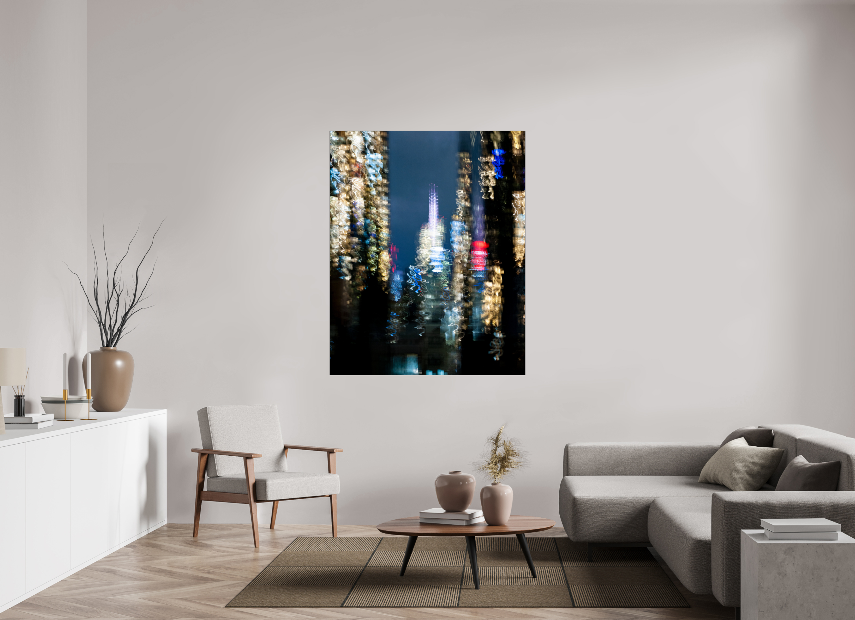 120 x 150 cm, Acrylic glossy 2mm - Alu Slime Frame - black NYC by night