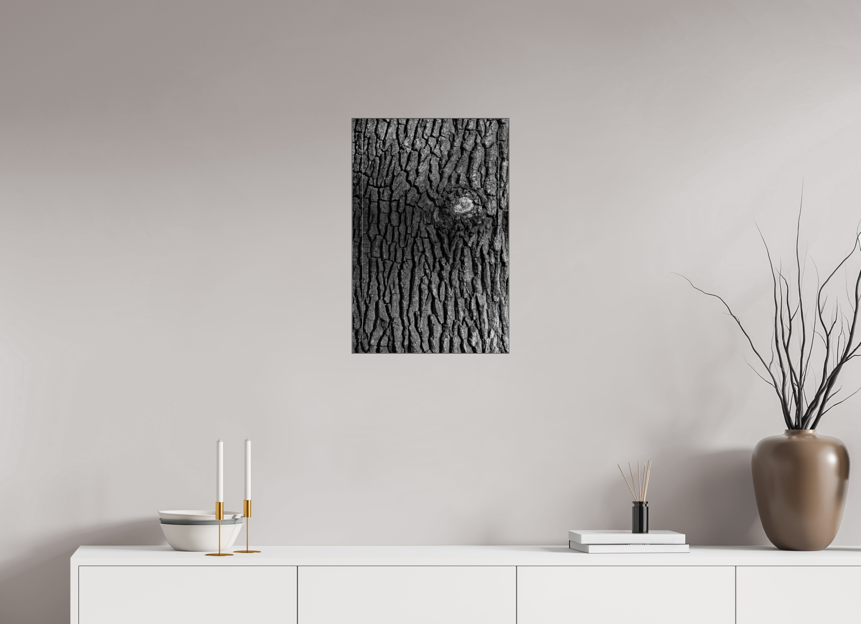40 x 60 cm, Acrylic glossy 2mm - Alu Slime Frame - black Tree skin 2