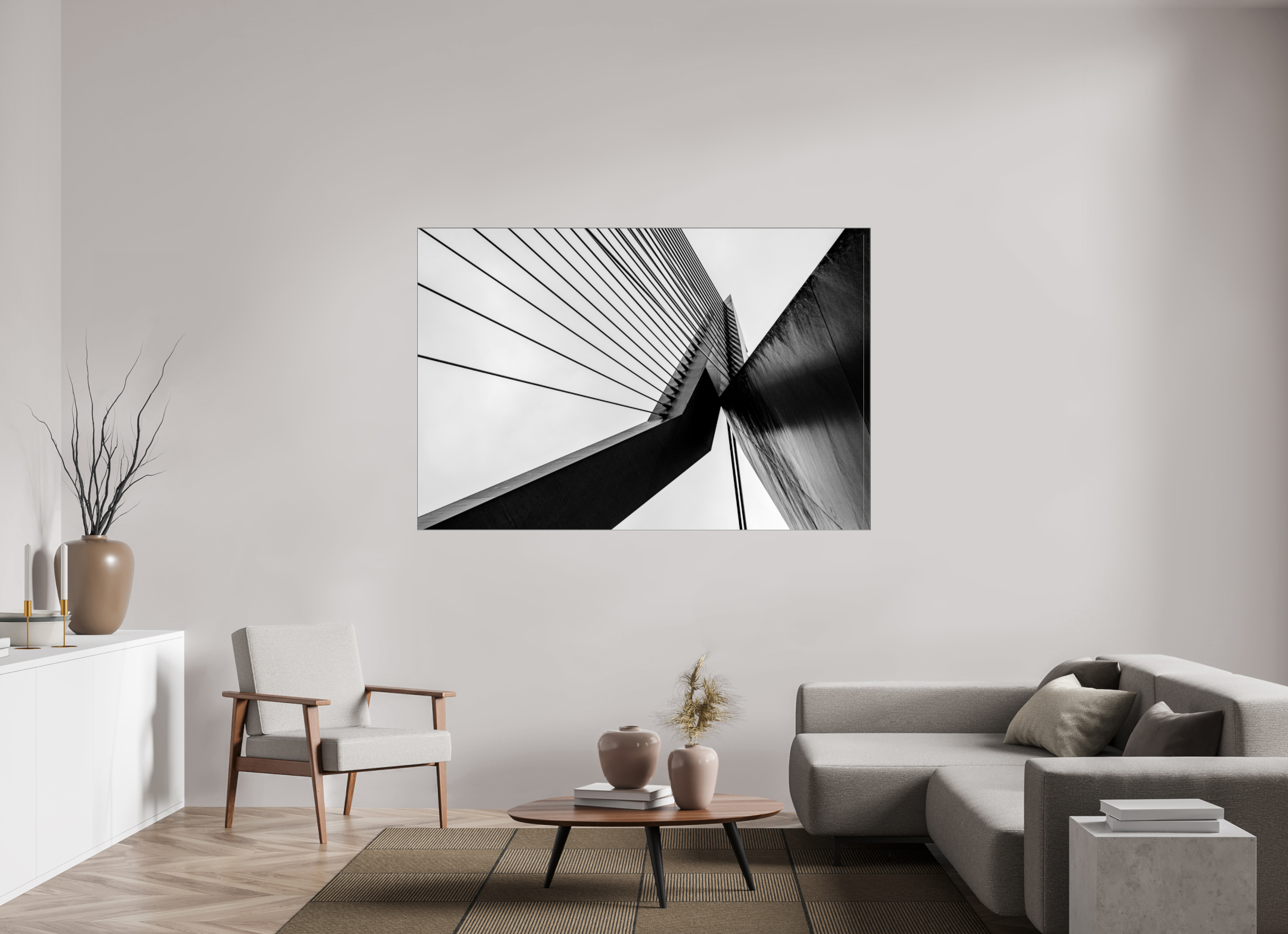 180 x 120 cm, Acrylic glossy 2mm - Alu Slime Frame - black Triangle