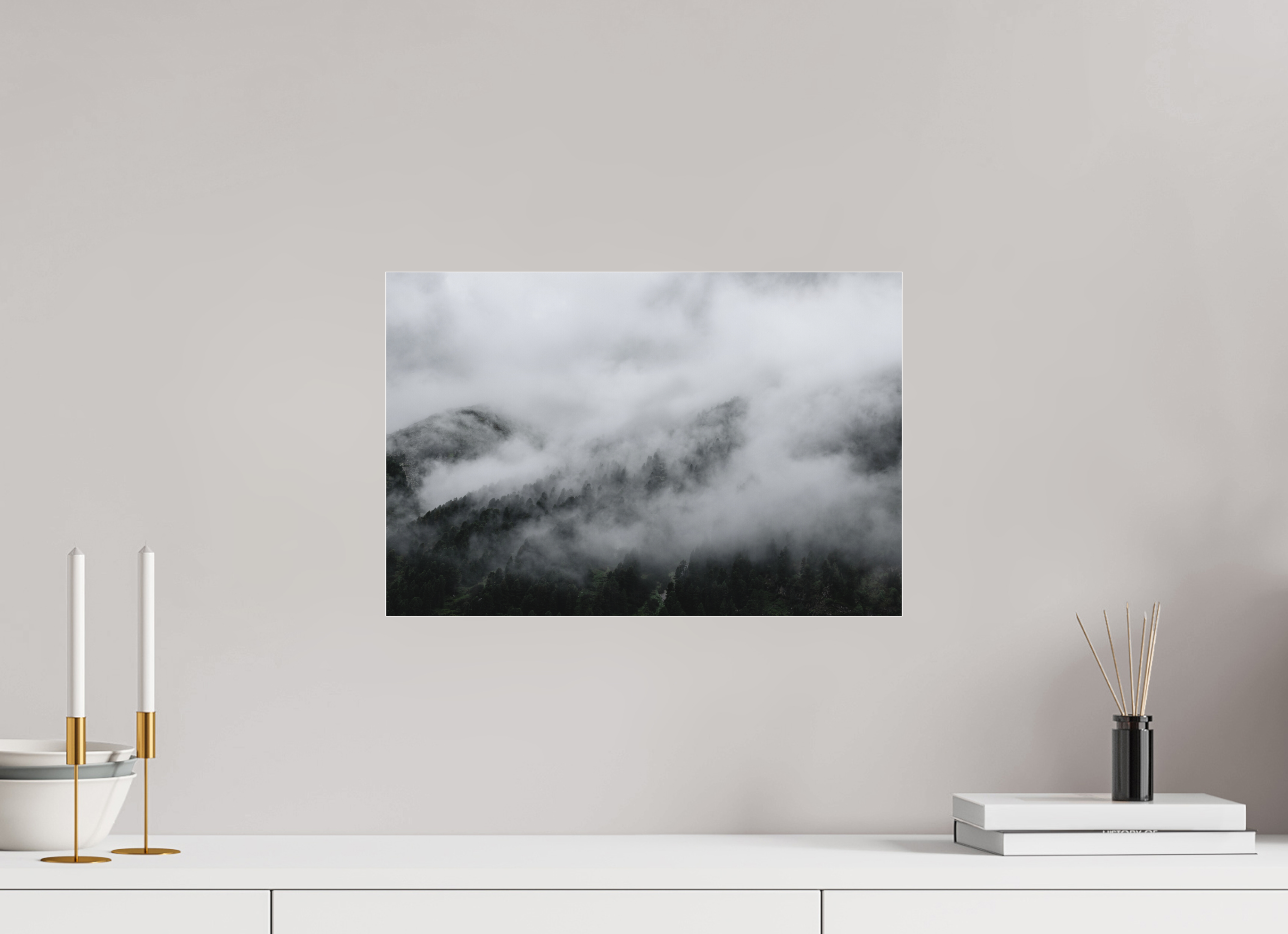 45 x 30 cm, Acrylic Matt 2mm The misty Mountains