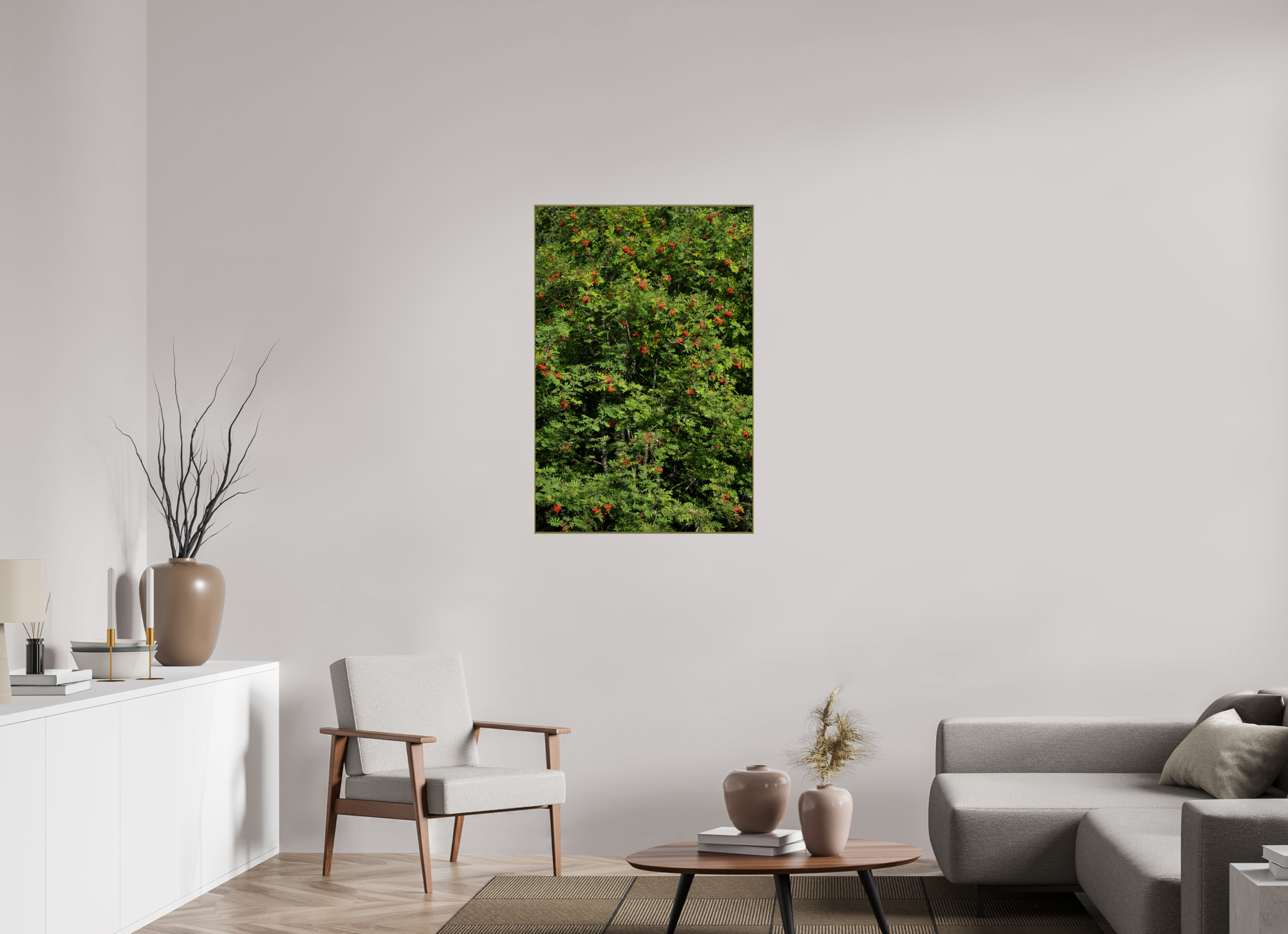 70 x 105 cm, Acrylic glossy 2mm - Alu American case 25mm - gold Red Dots
