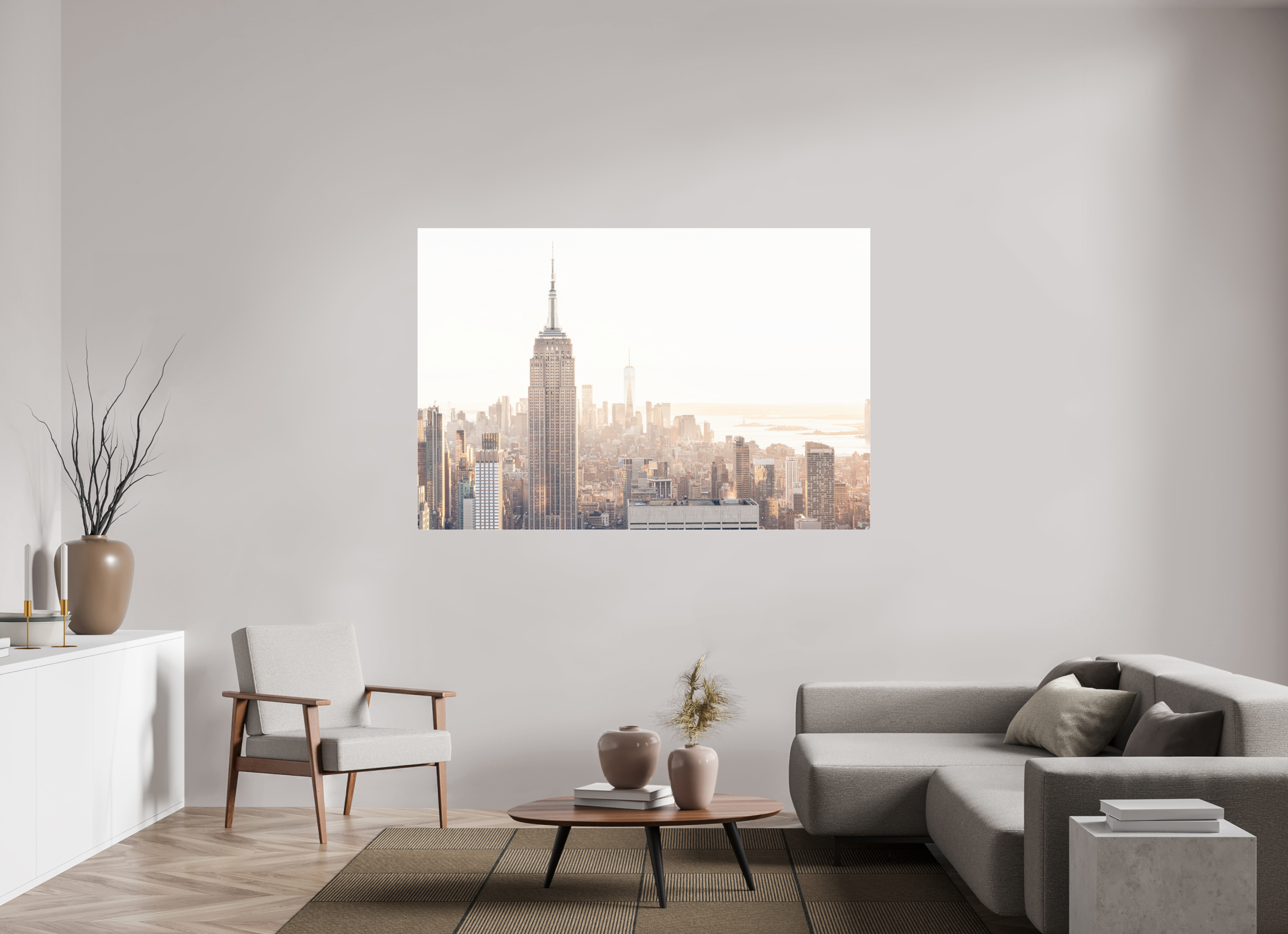 180 x 120 cm, Acrylic glossy 2mm Empire State Building sunnygold