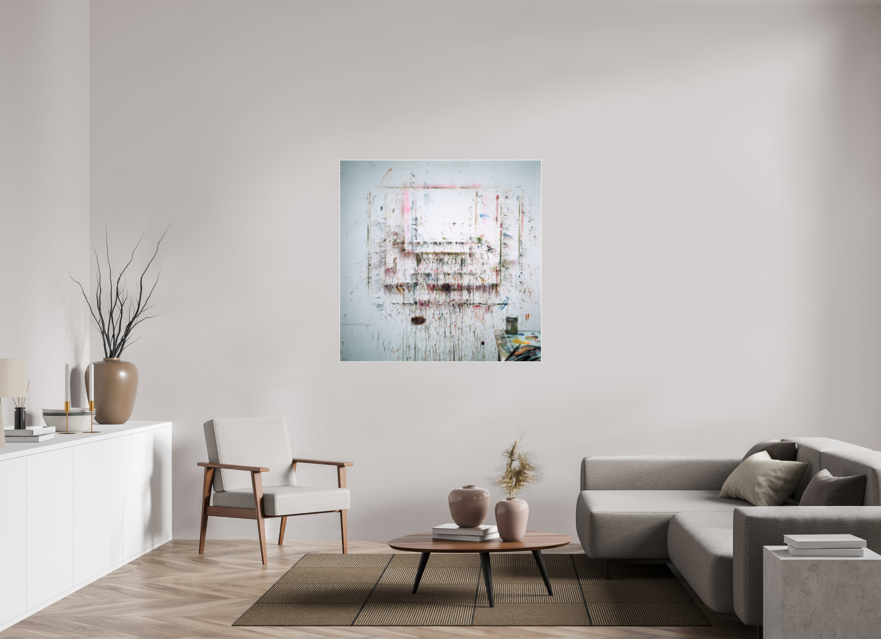 120 x 120 cm, Acrylic glossy 2mm - Alu Slime Frame - white A for Art