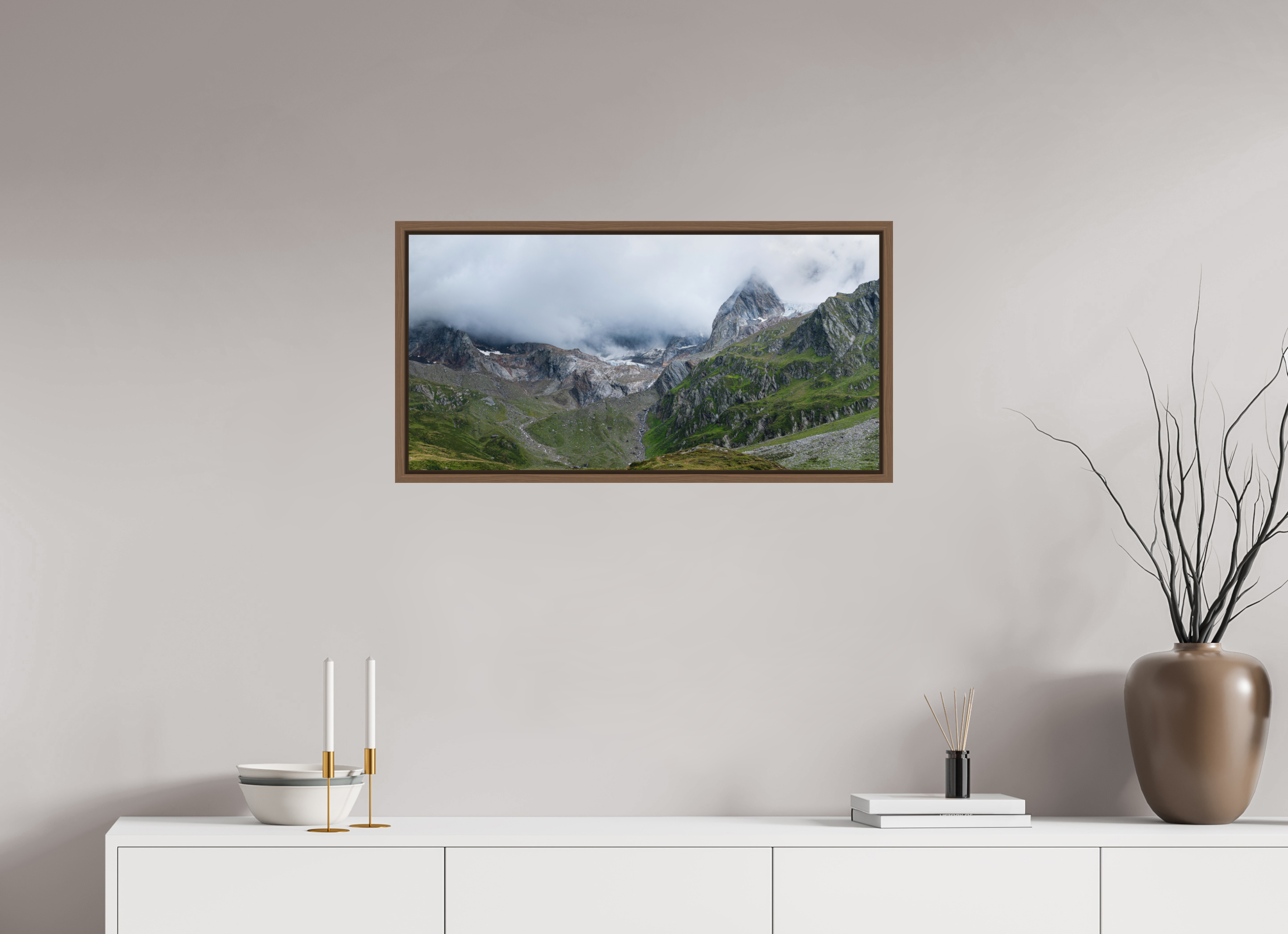 80 x 40 cm, Fine Art Print - Infinity Rag Photo 2 - Ame case 15mm - walnut South Tyrol 1/2
