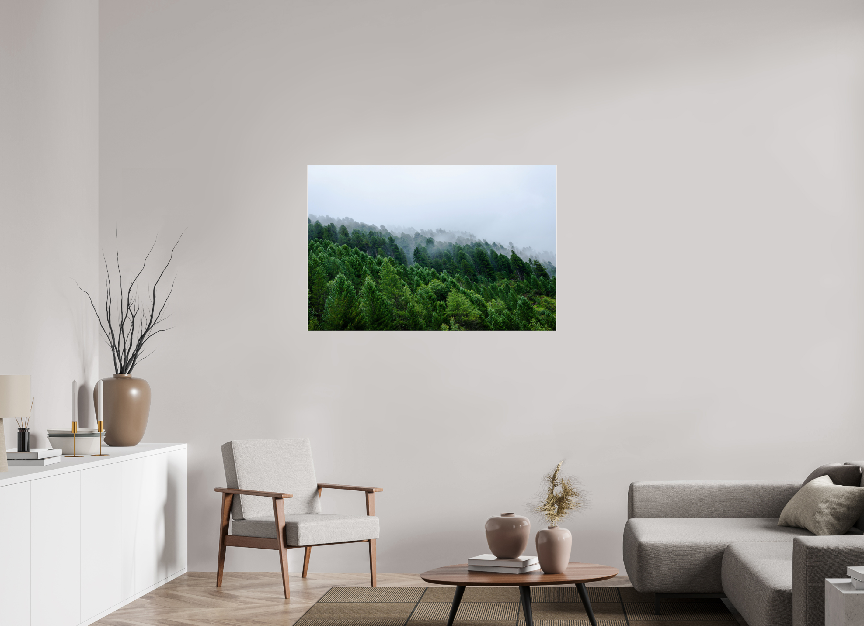 120 x 80 cm, Acrylic glossy 2mm Trees lined slope 2