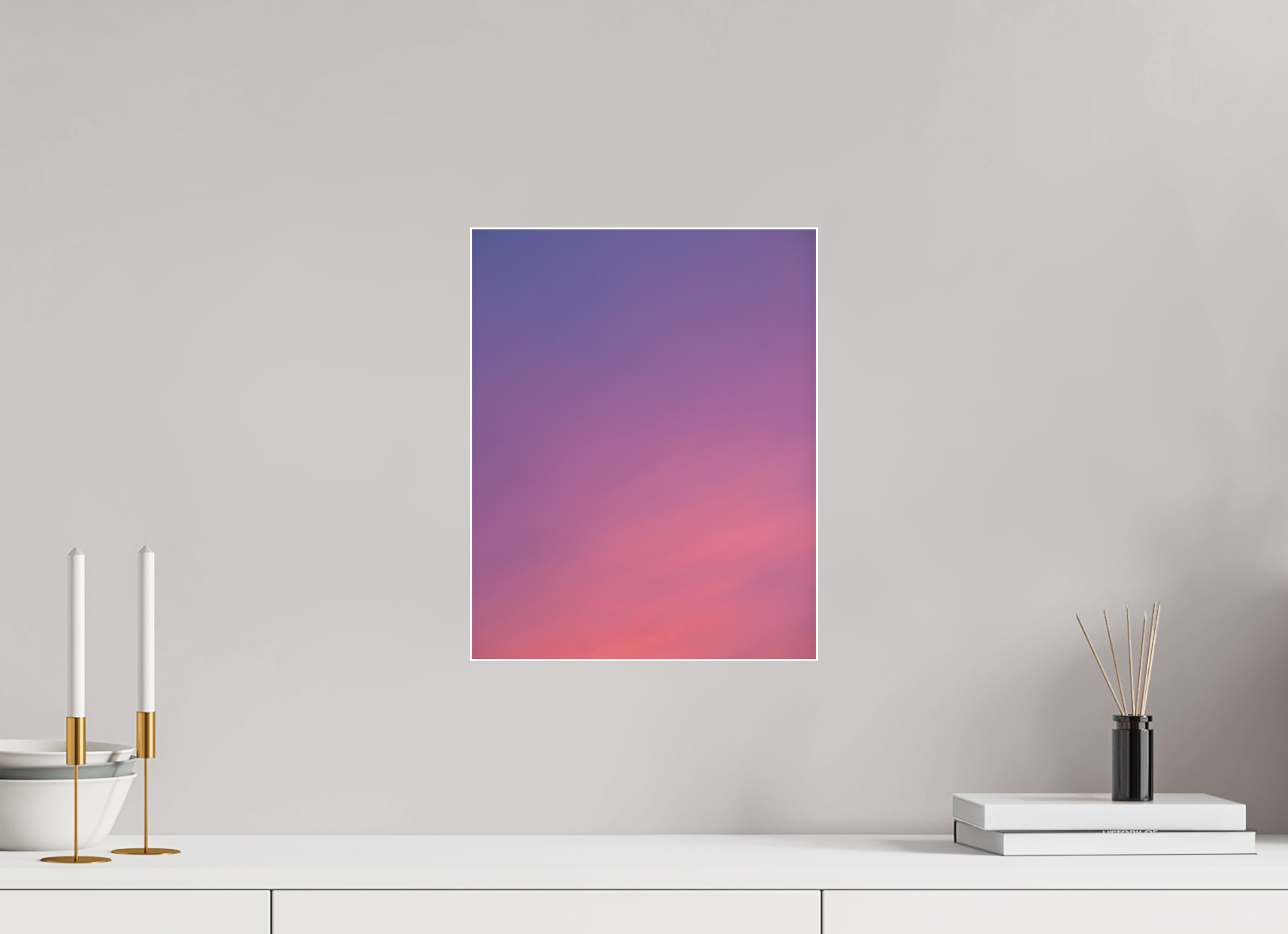 30 x 37,5 cm, Acrylic matt 2mm - Alu Slime Frame - white Sunset in Hamburg