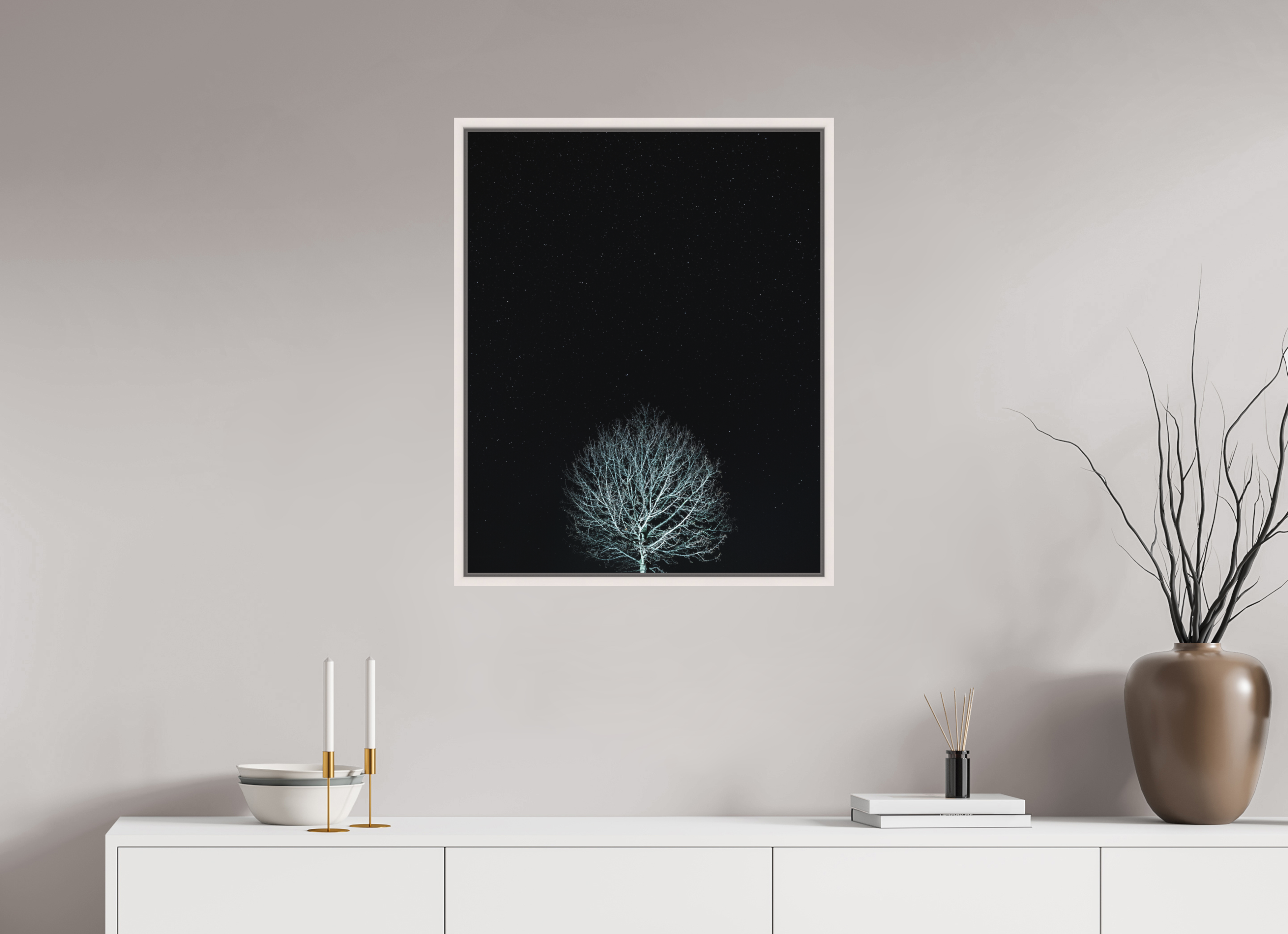 60 x 75 cm, Fine Art Canson Infinity Rag Basel 15mm White Tree at night