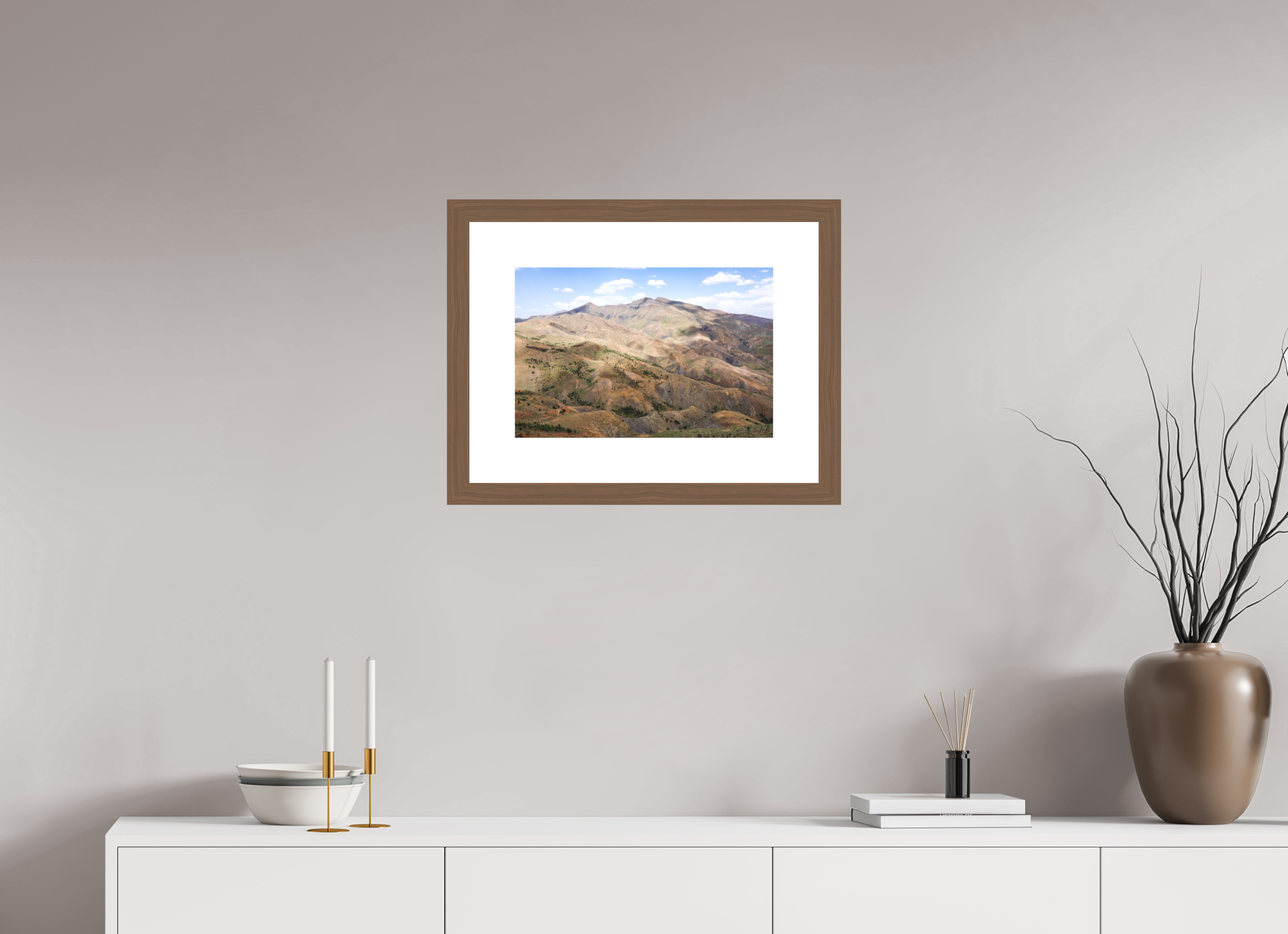 45 x 30 cm, Fine Art Print - Infinity Rag Photo 2 - PP 8cm - Walnut Frame 40mm Atlas from Marocco