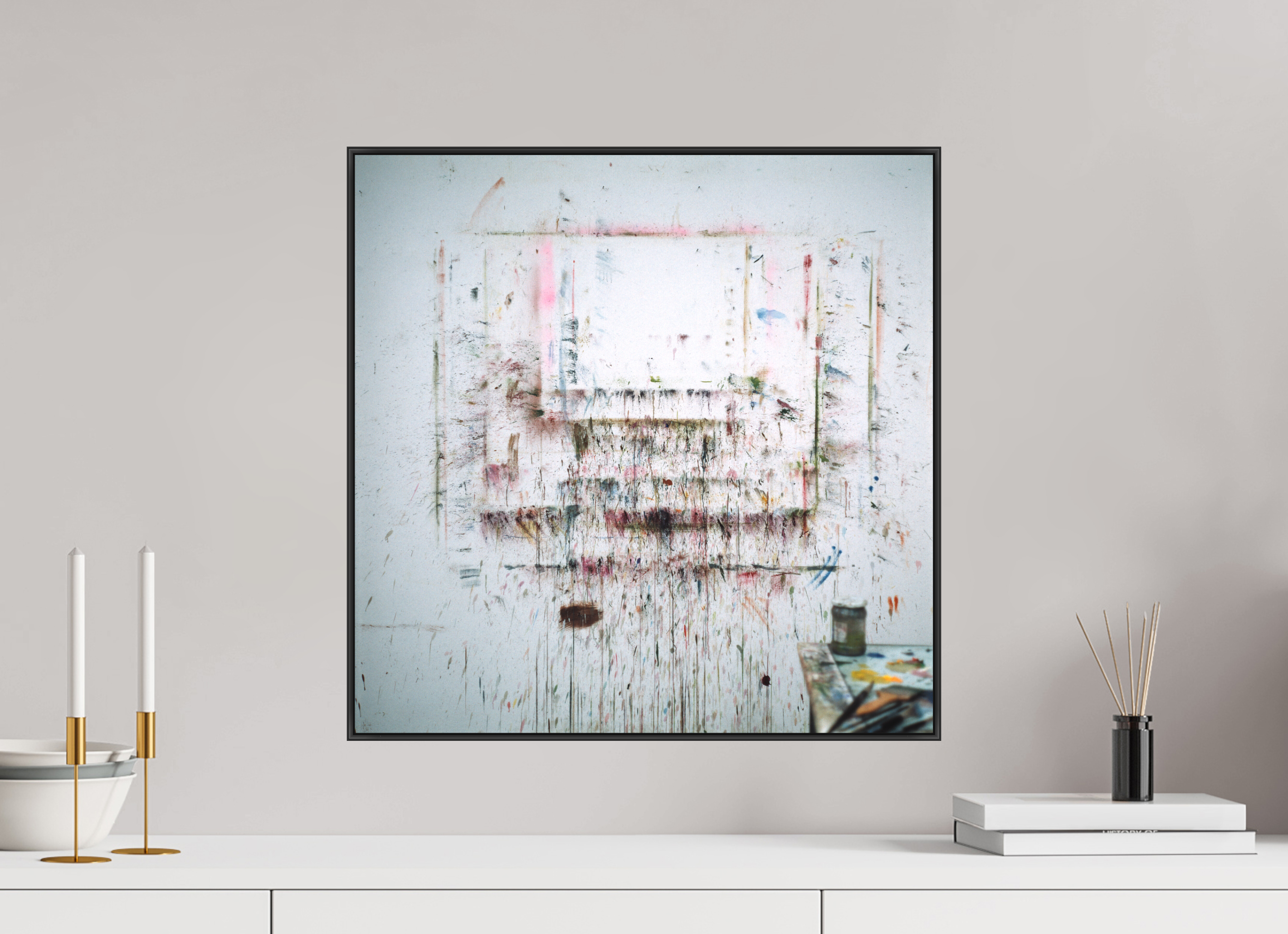 50 x 50 cm, Acrylic matt 2mm - Alu American case 25mm - black A for Art