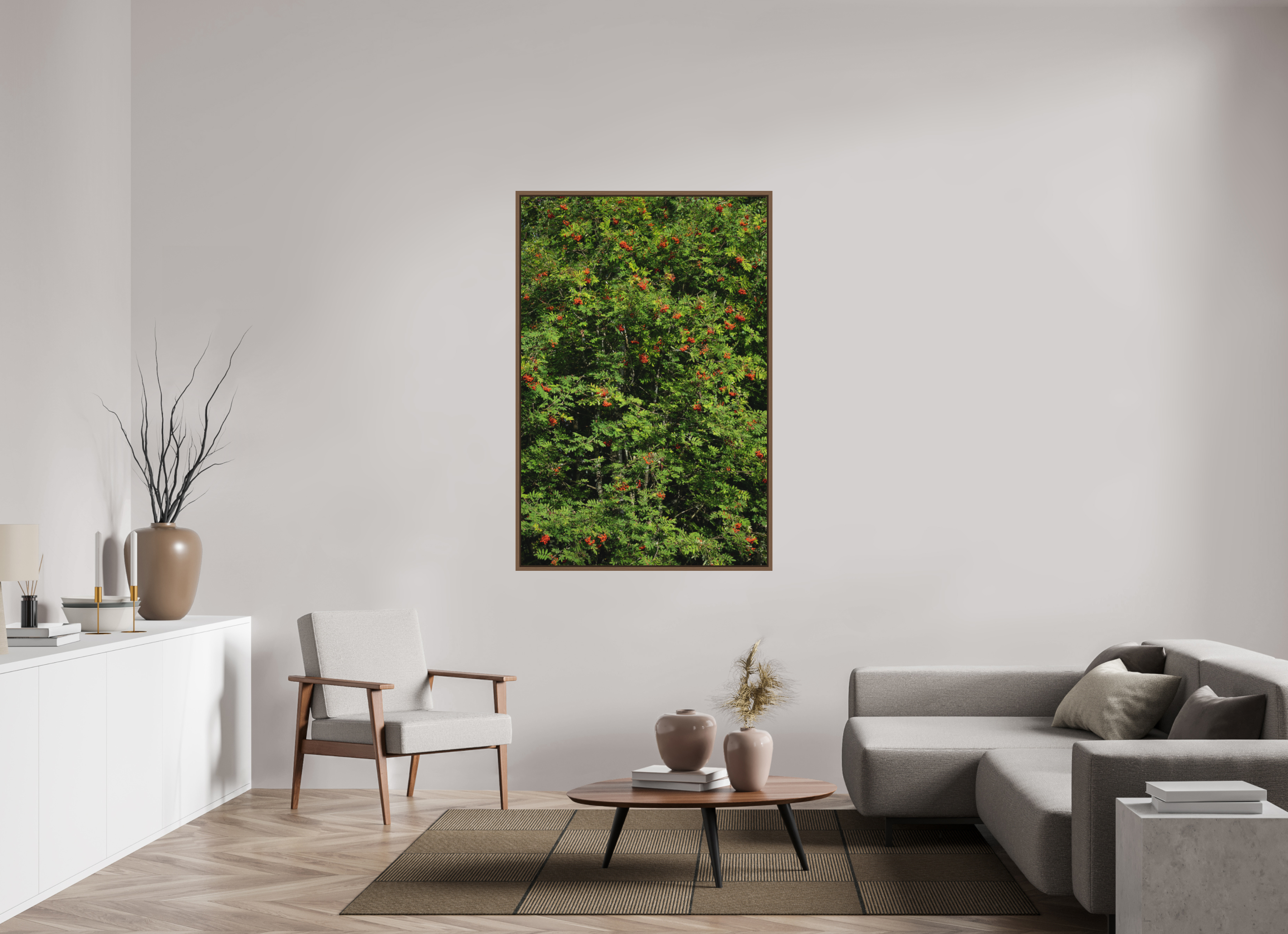 100 x 150 cm, Fine Art Print - Infinity Rag Photo 2 - Ame case 15mm - walnut Red Dots