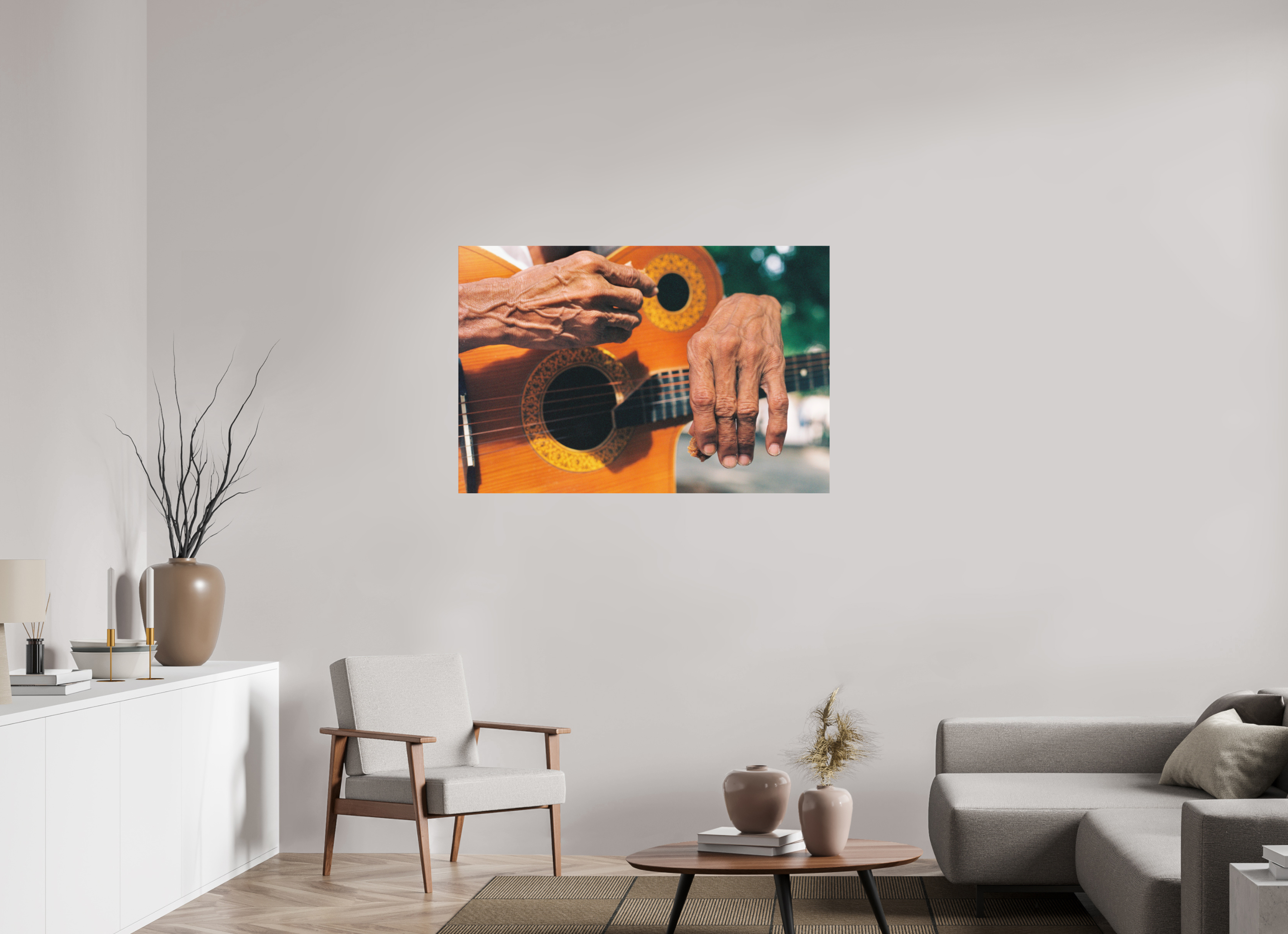 120 x 80 cm, Photo print Matt on Alu Dibond Cuban Street Guitarist