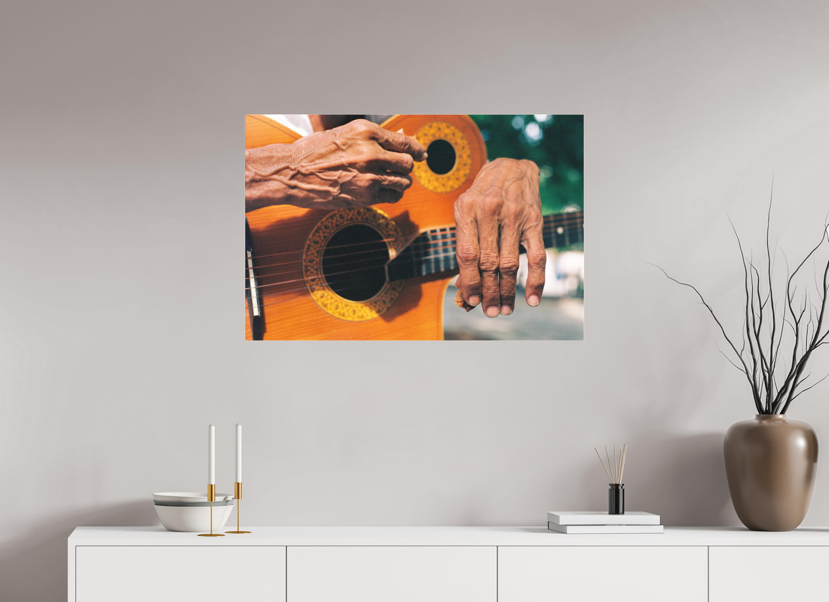 90 x 60 cm, Acrylic Matt 2mm Cuban Street Guitarist