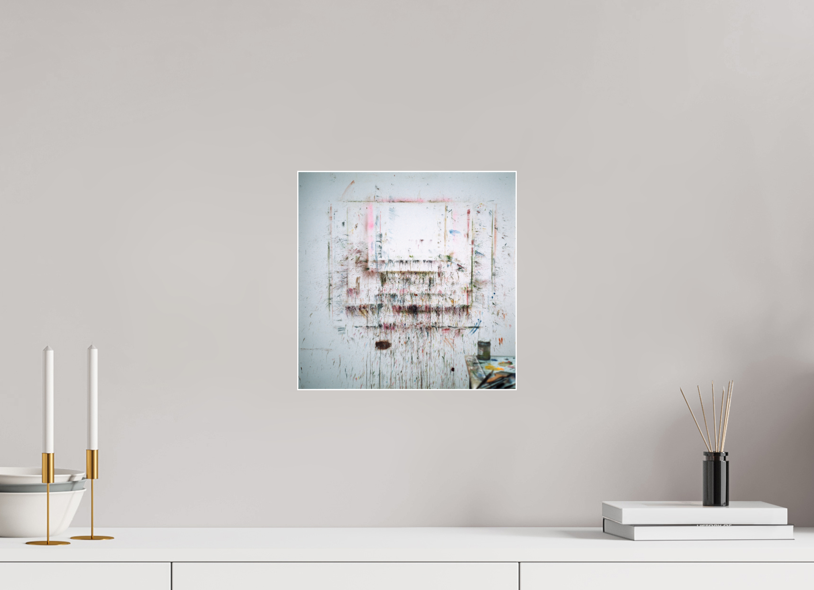 30 x 30 cm, Acrylic glossy 2mm - Alu Slime Frame - white A for Art