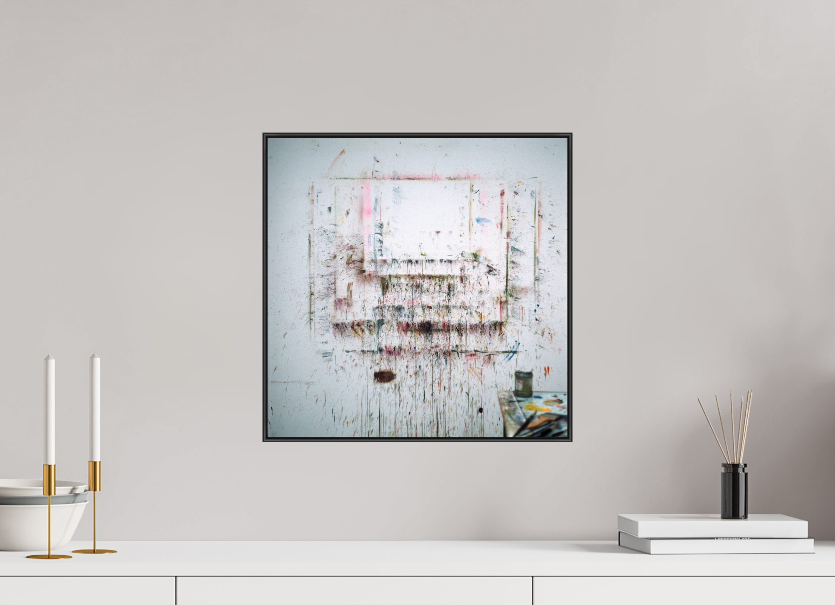 40 x 40 cm, Acrylic glossy 2mm - Alu American case 25mm - black A for Art