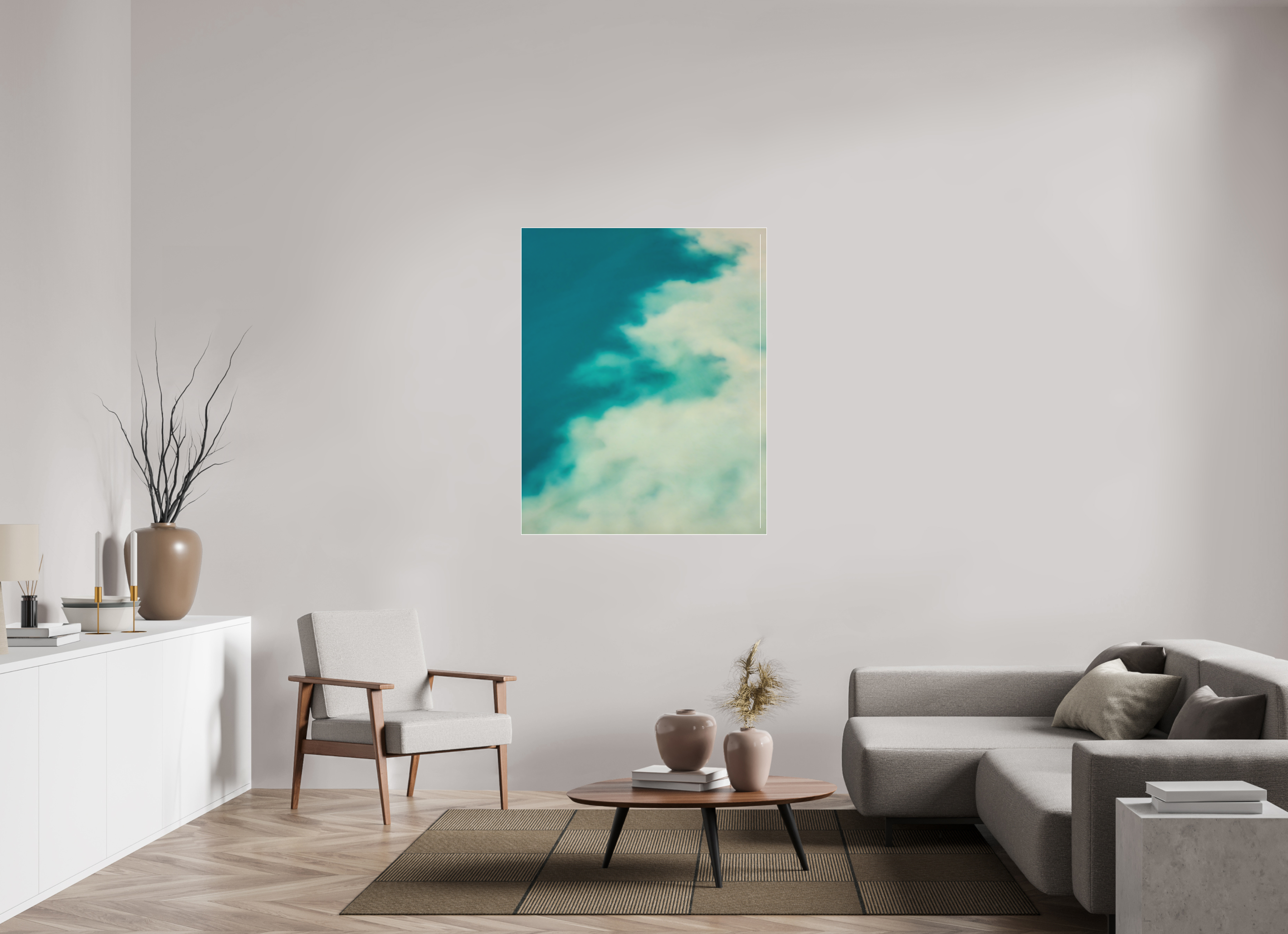 100 x 125 cm, Acrylic matt 2mm - Alu Slime Frame - white Mingle