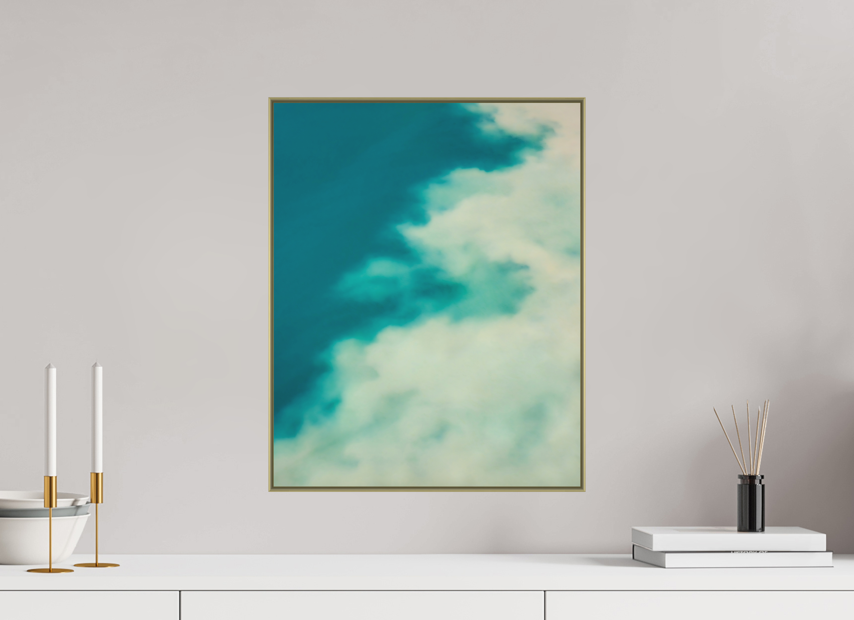 40 x 50 cm, Acrylic matt 2mm - Alu American case 25mm - gold Mingle