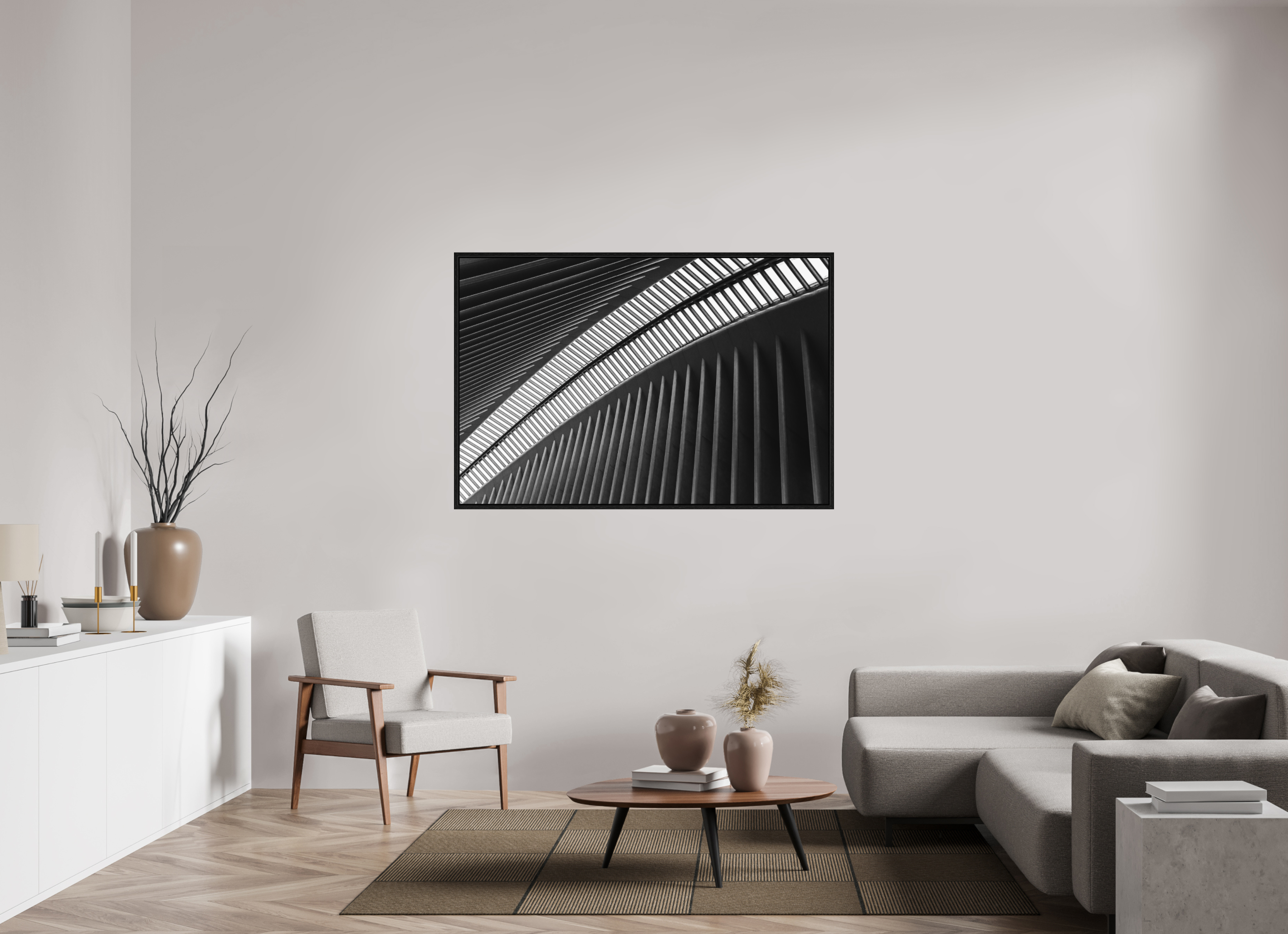 150 x 100 cm, Fine Art Print - Infinity Rag Photo 2 - Ame case 15mm - oak black Oculus - Ground Zero