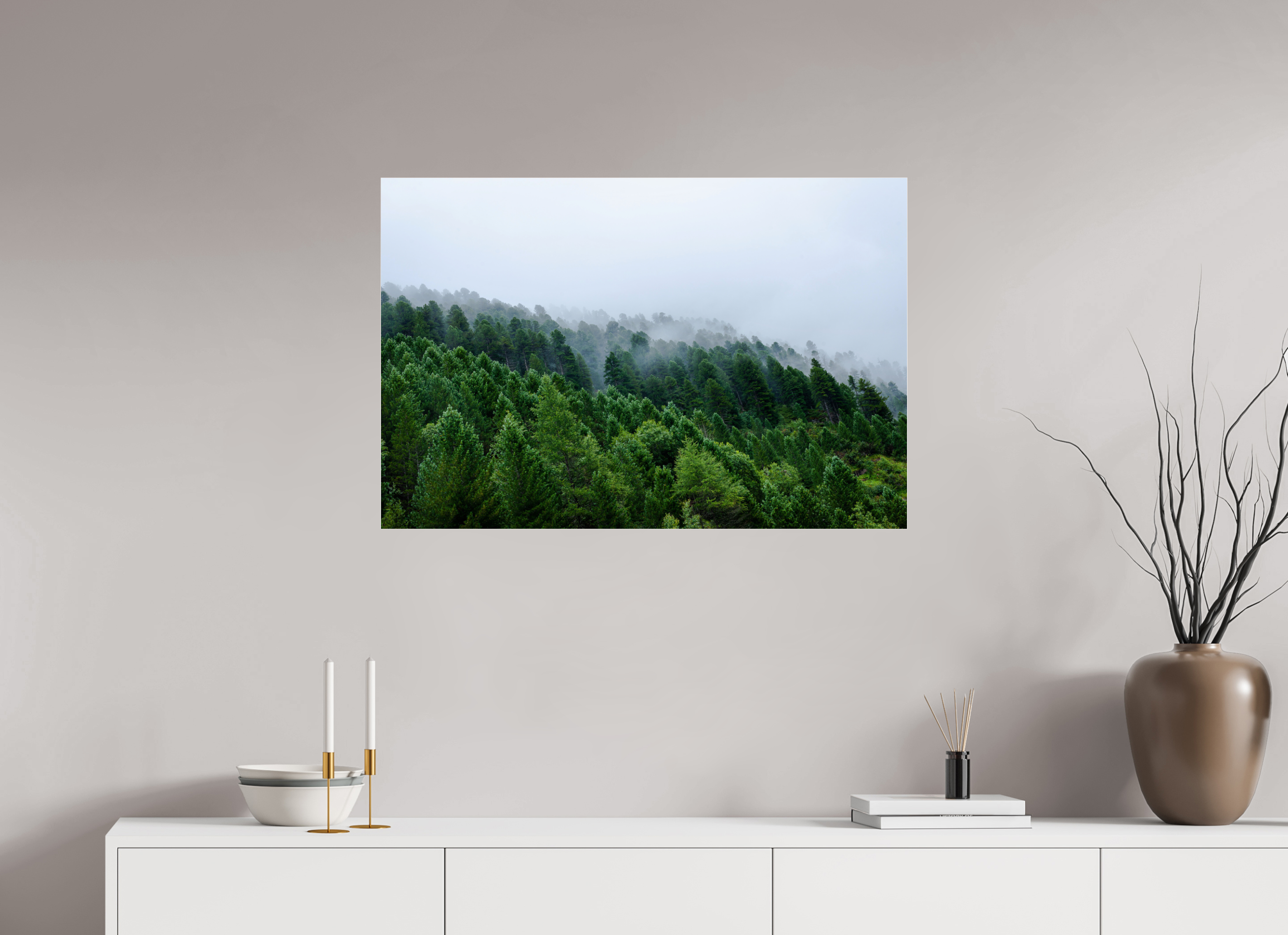 90 x 60 cm, Acrylic glossy 2mm Trees lined slope 2