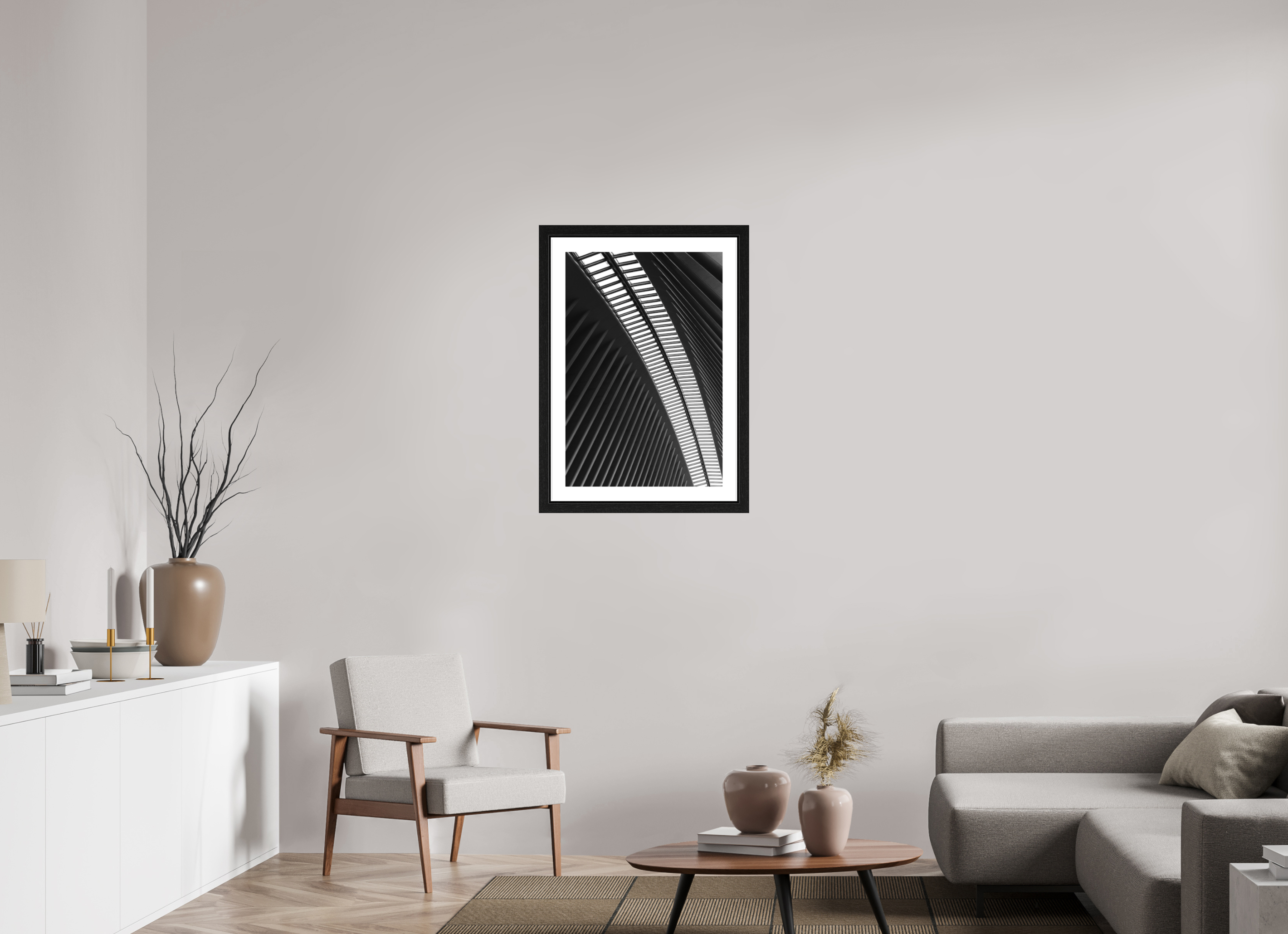 50 x 75 cm, Fine Art Print - Infinity Rag Photo 2 - border 5cm- Ame case 31mm - oak black Ground Zero Station 2