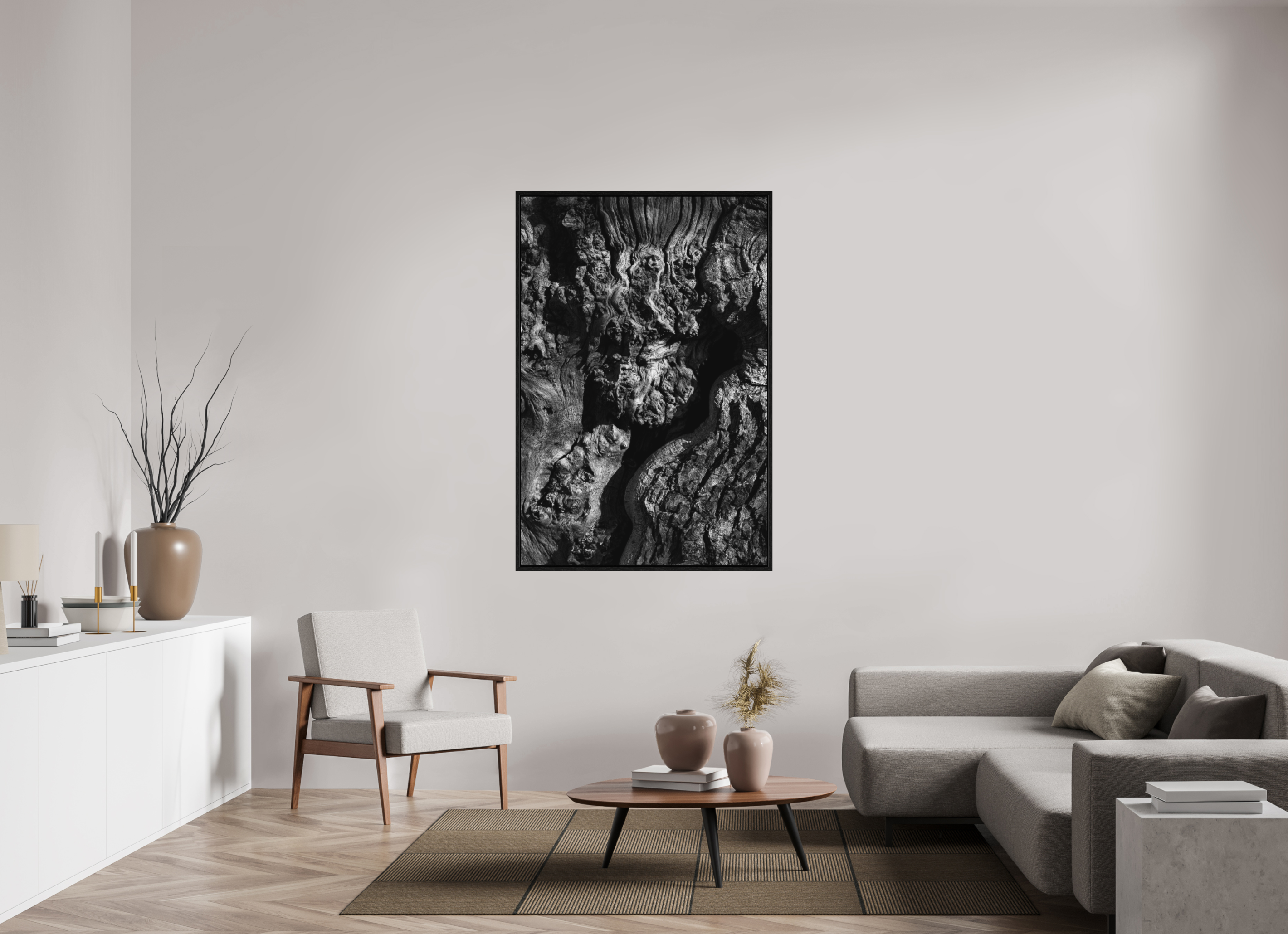 100 x 150 cm, Fine Art Print - Infinity Rag Photo 2 - Ame case 15mm - oak black Tree skin