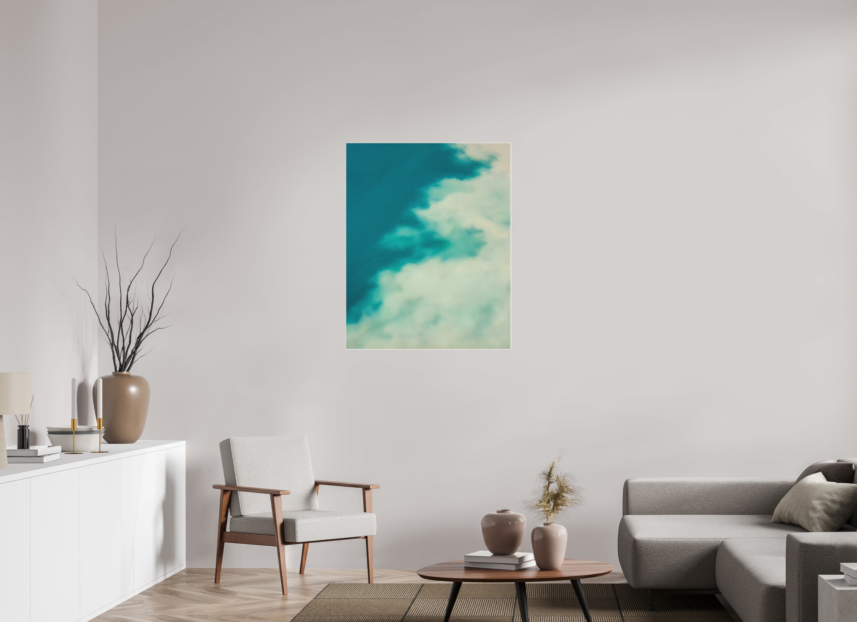 80 x 100 cm, Acrylic matt 2mm - Alu Slime Frame - white Mingle