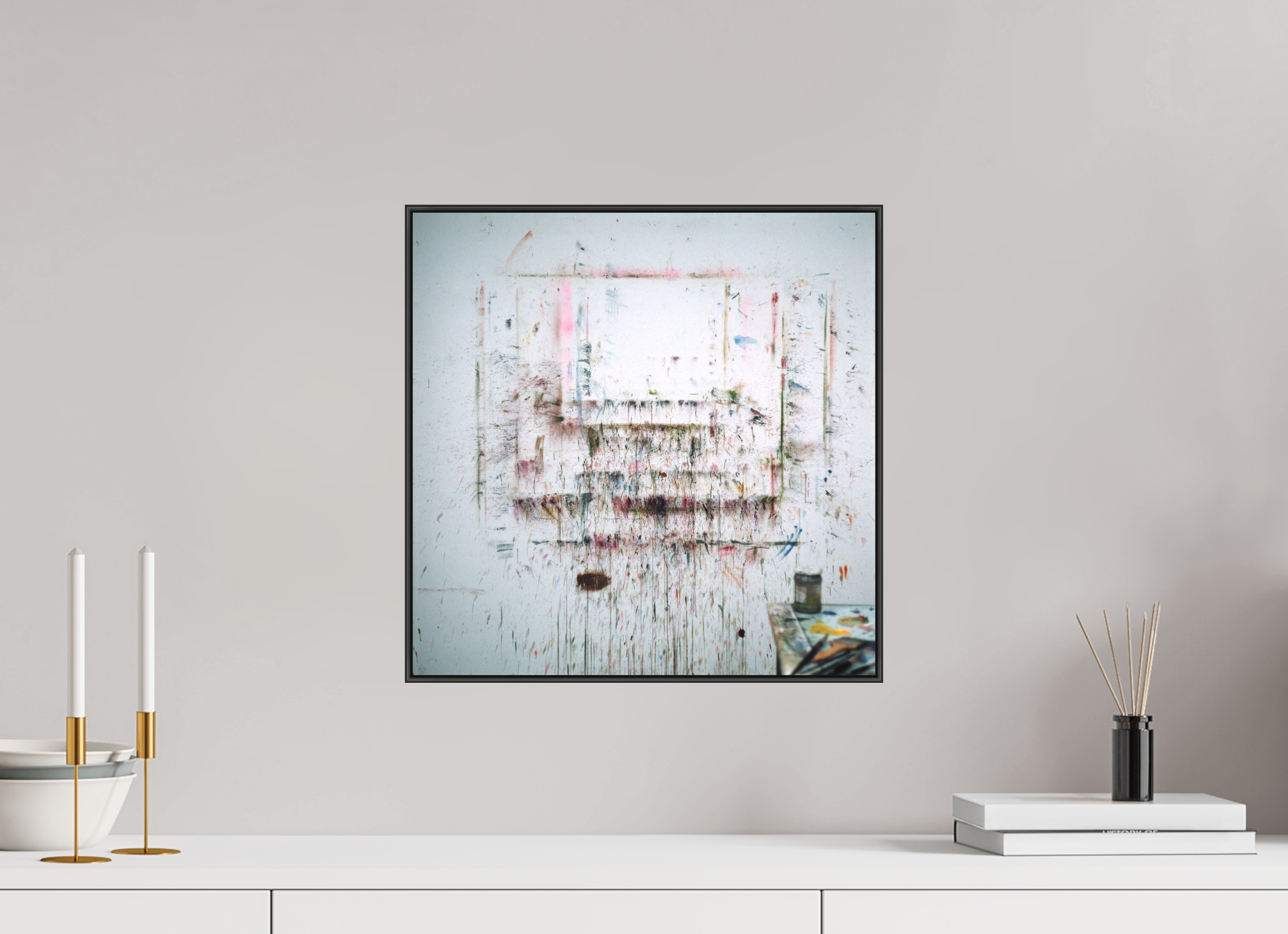 40 x 40 cm, Acrylic matt 2mm - Alu American case 25mm - black A for Art