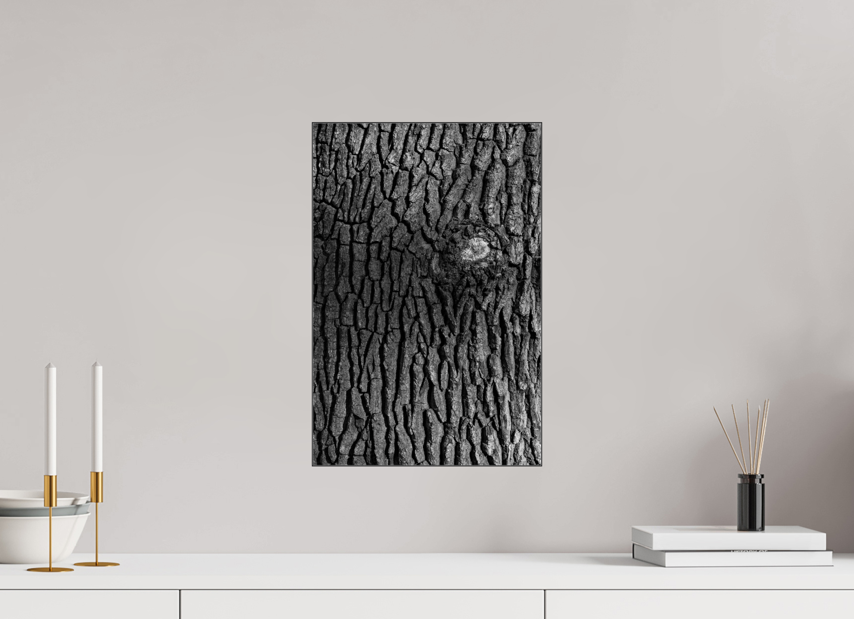 30 x 45 cm, Acrylic glossy 2mm - Alu Slime Frame - black Tree skin 2
