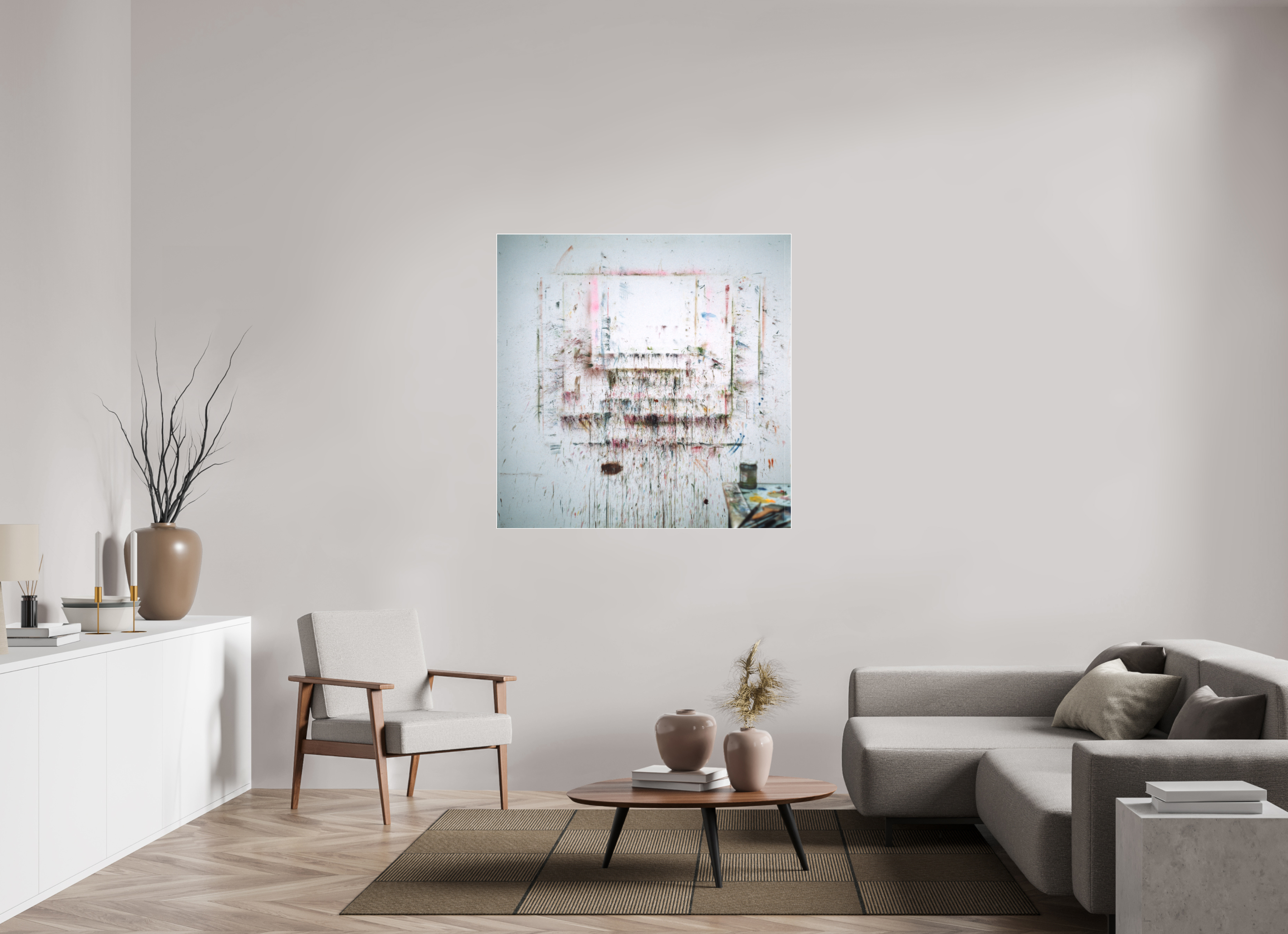 120 x 120 cm, Acrylic matt 2mm - Alu Slime Frame - white A for Art
