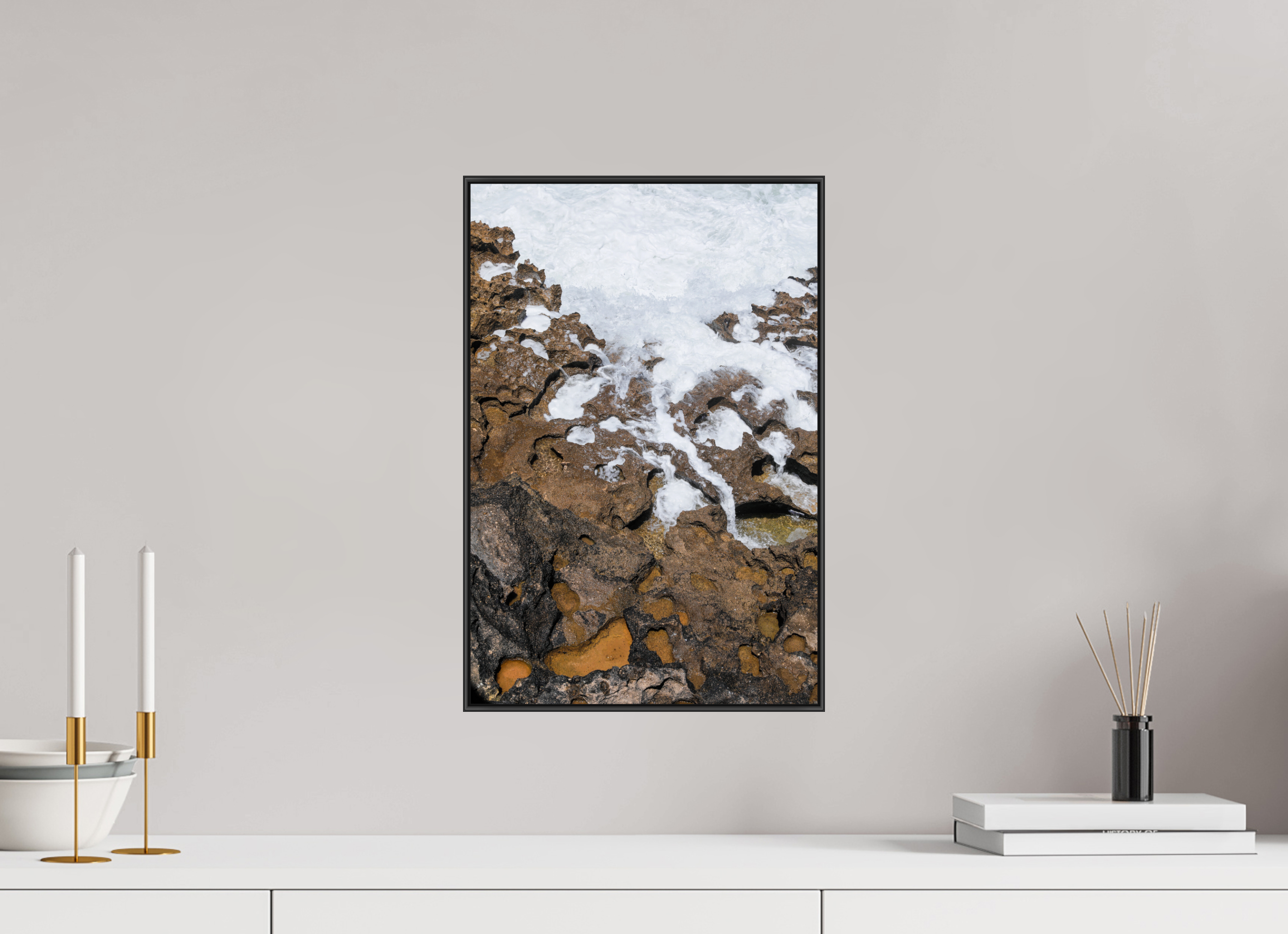 30 x 45 cm, Acrylic glossy 2mm - Alu American case 25mm - black Earth & Sea 2