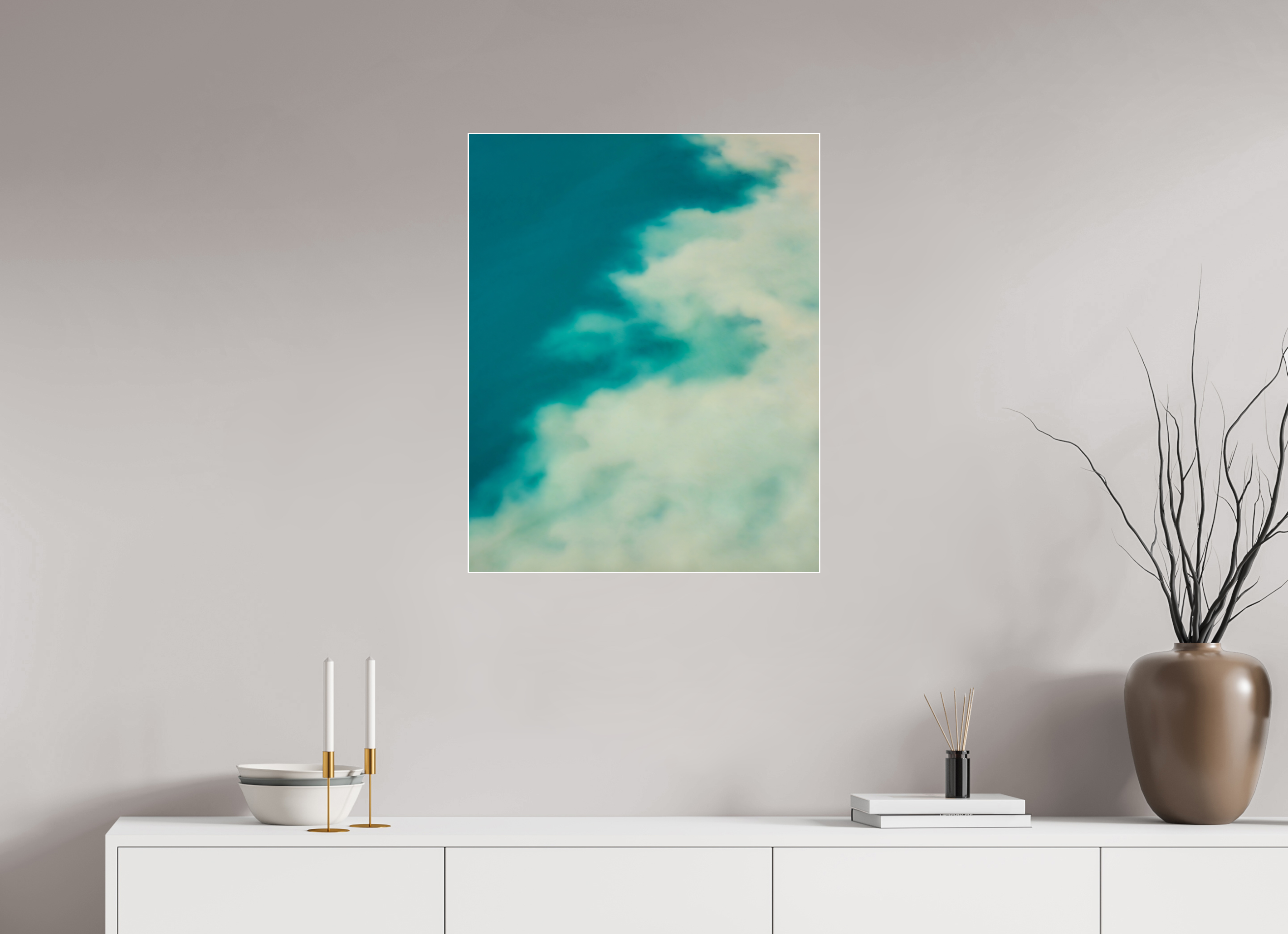 60 x 75 cm, Acrylic glossy 2mm - Alu Slime Frame - white Mingle