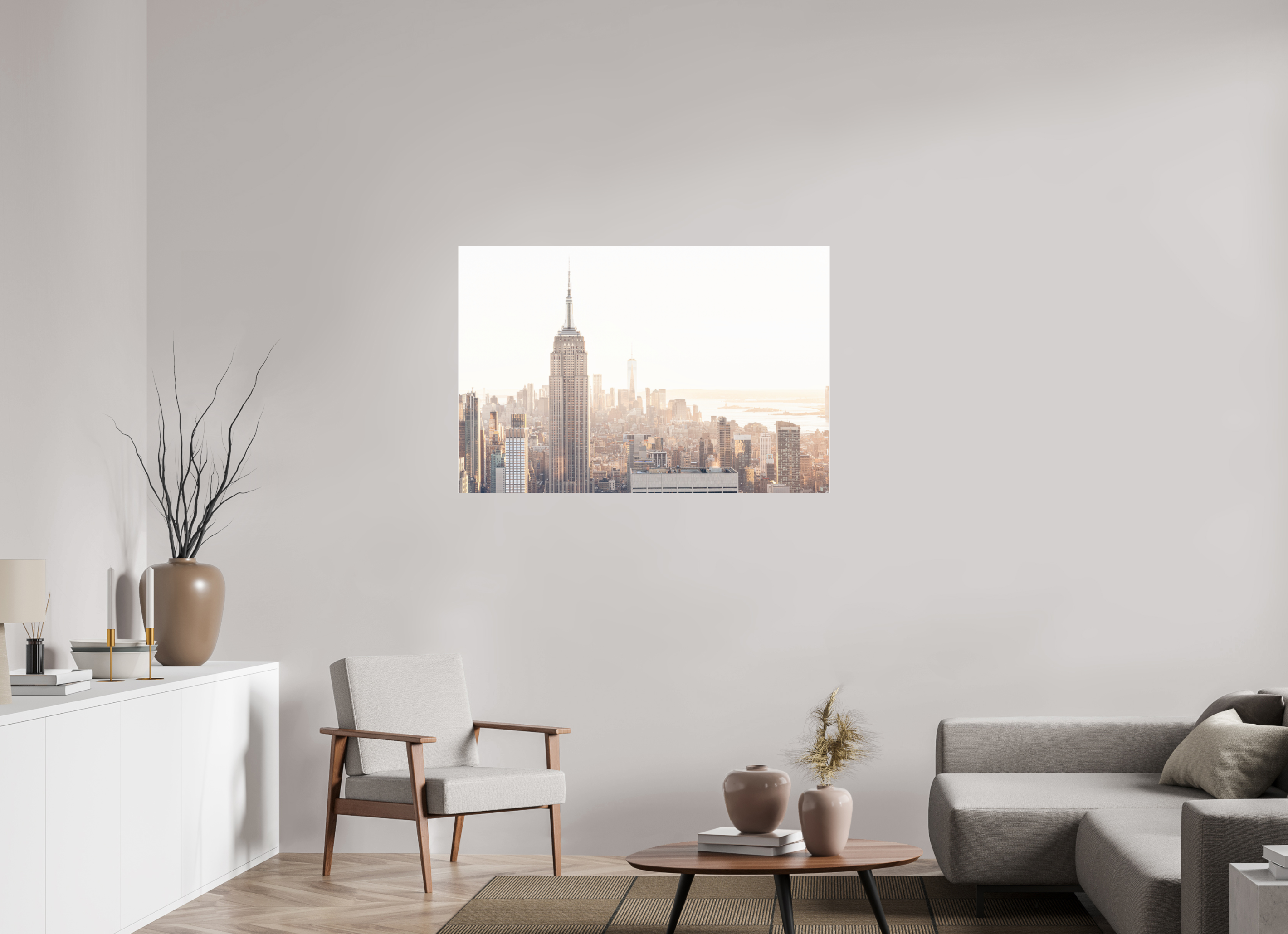 120 x 80 cm, Acrylic glossy 2mm Empire State Building sunnygold