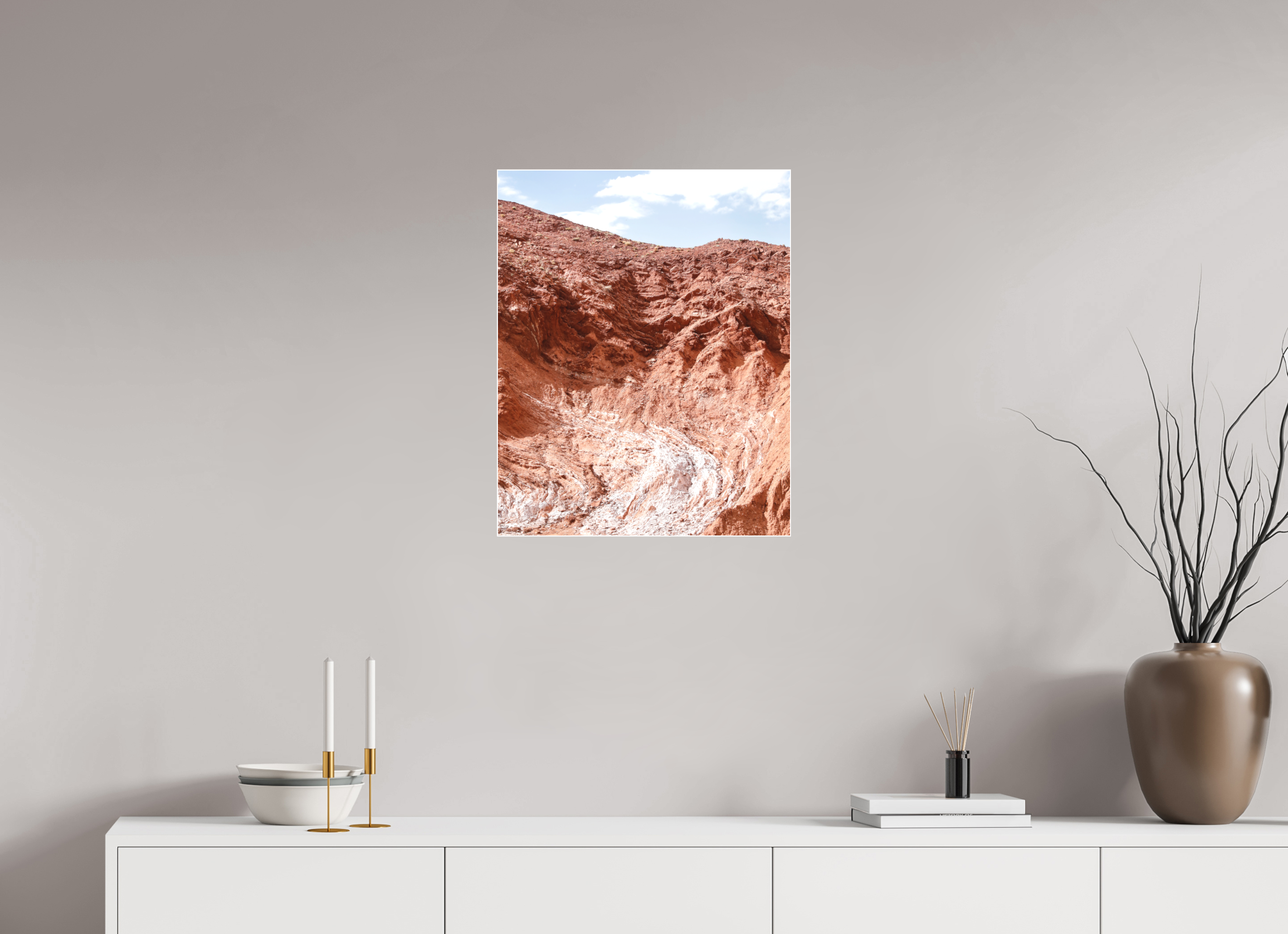 50 x 62,5 cm, Acrylic matt 2mm - Alu Slime Frame - white Atlas, Marocco 3