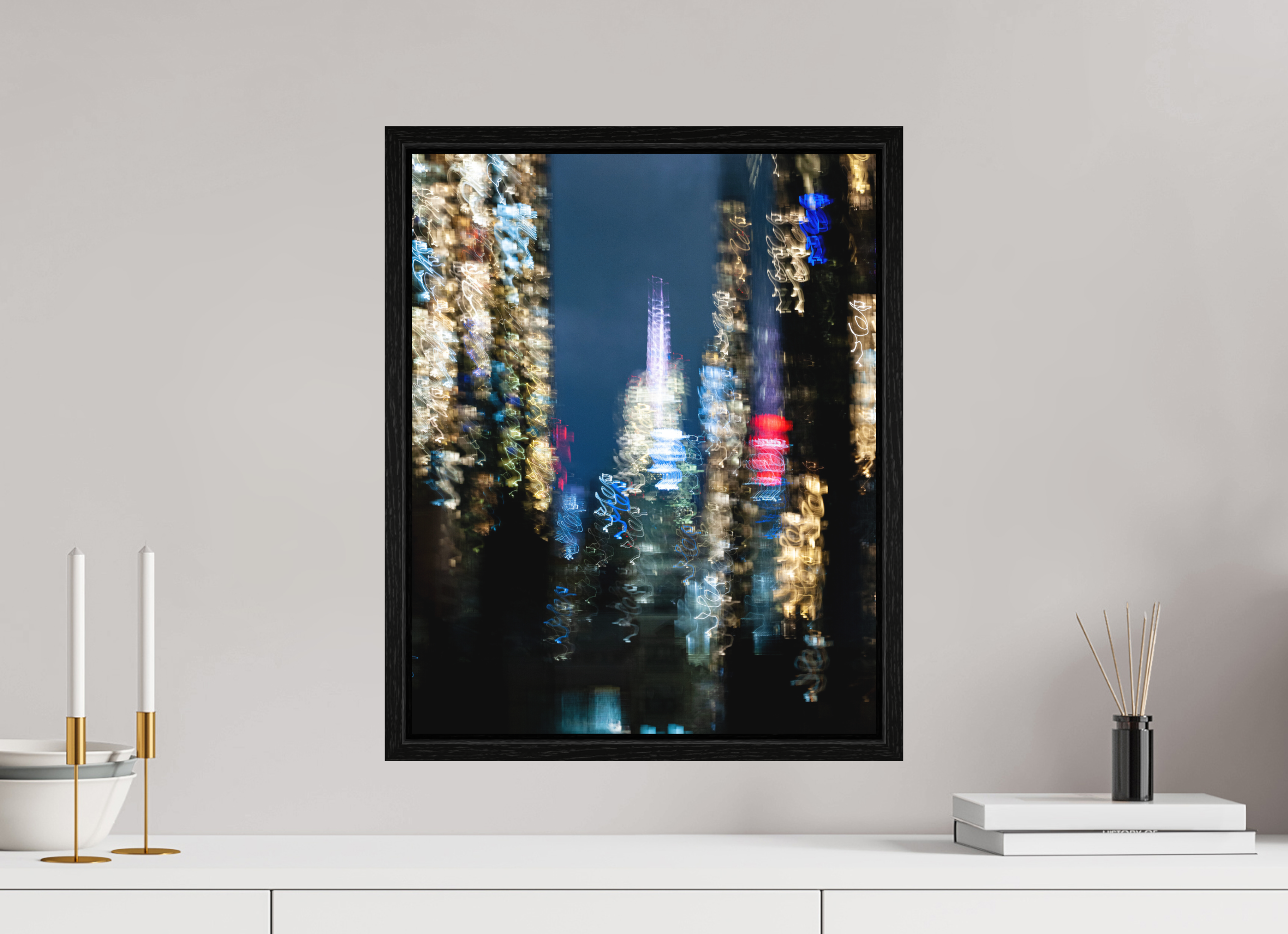 40 x 50 cm, Fine Art Print - Infinity Rag Photo 2 - Ame case 15mm - oak black NYC by night