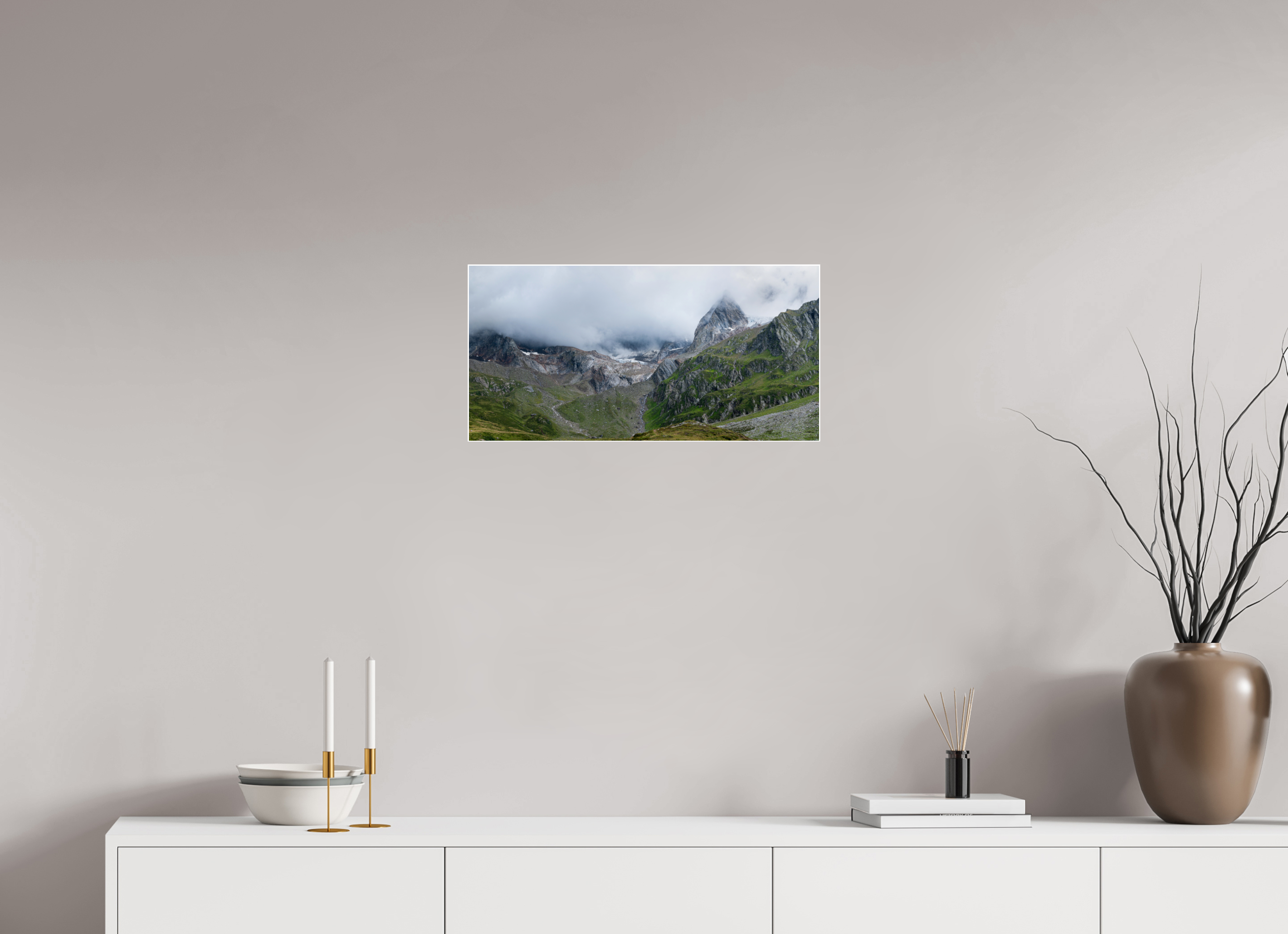 60 x 30 cm, Acrylic glossy 2mm - Alu Slime Frame - white South Tyrol 1/2