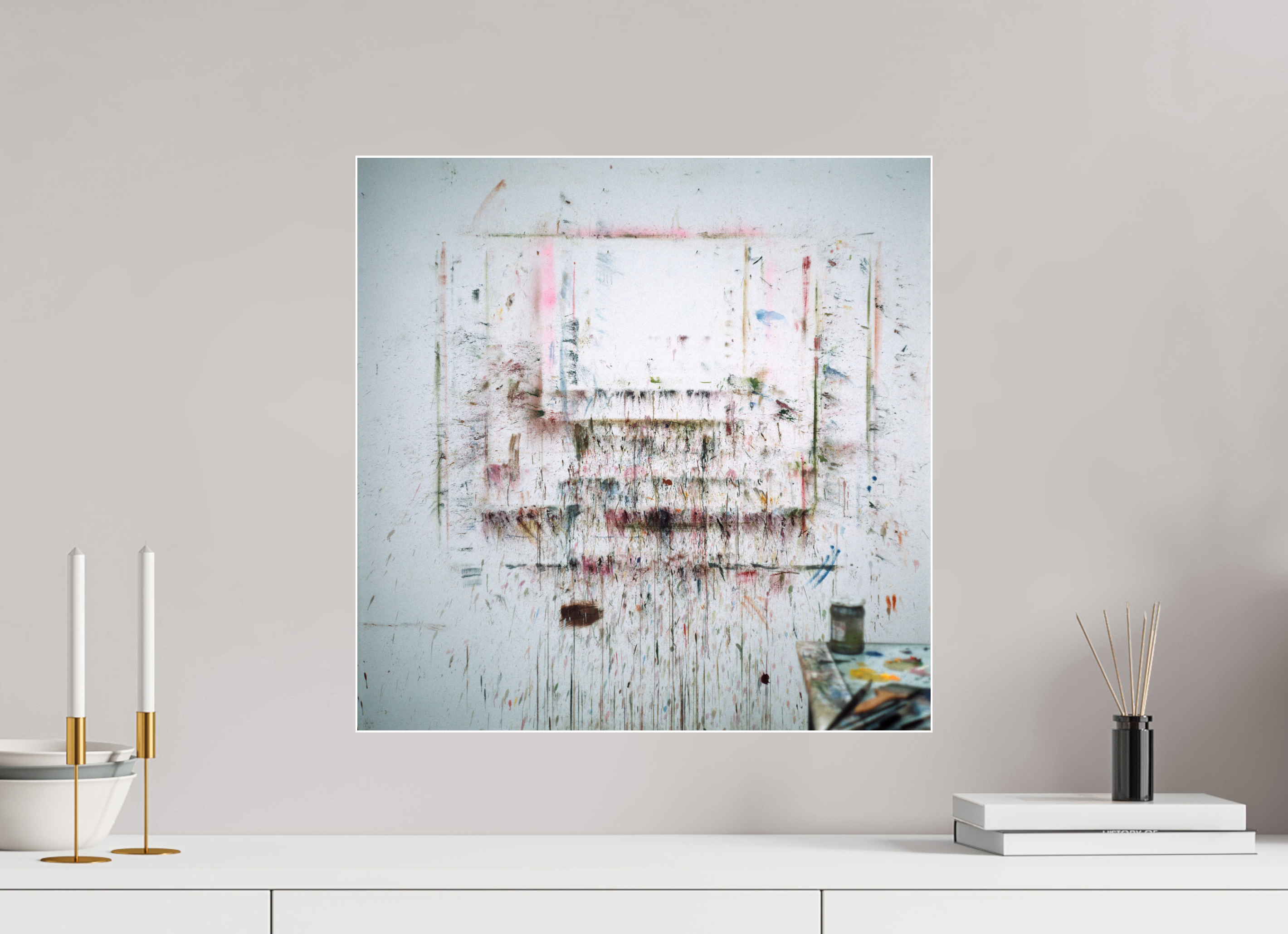 50 x 50 cm, Acrylic glossy 2mm - Alu Slime Frame - white A for Art