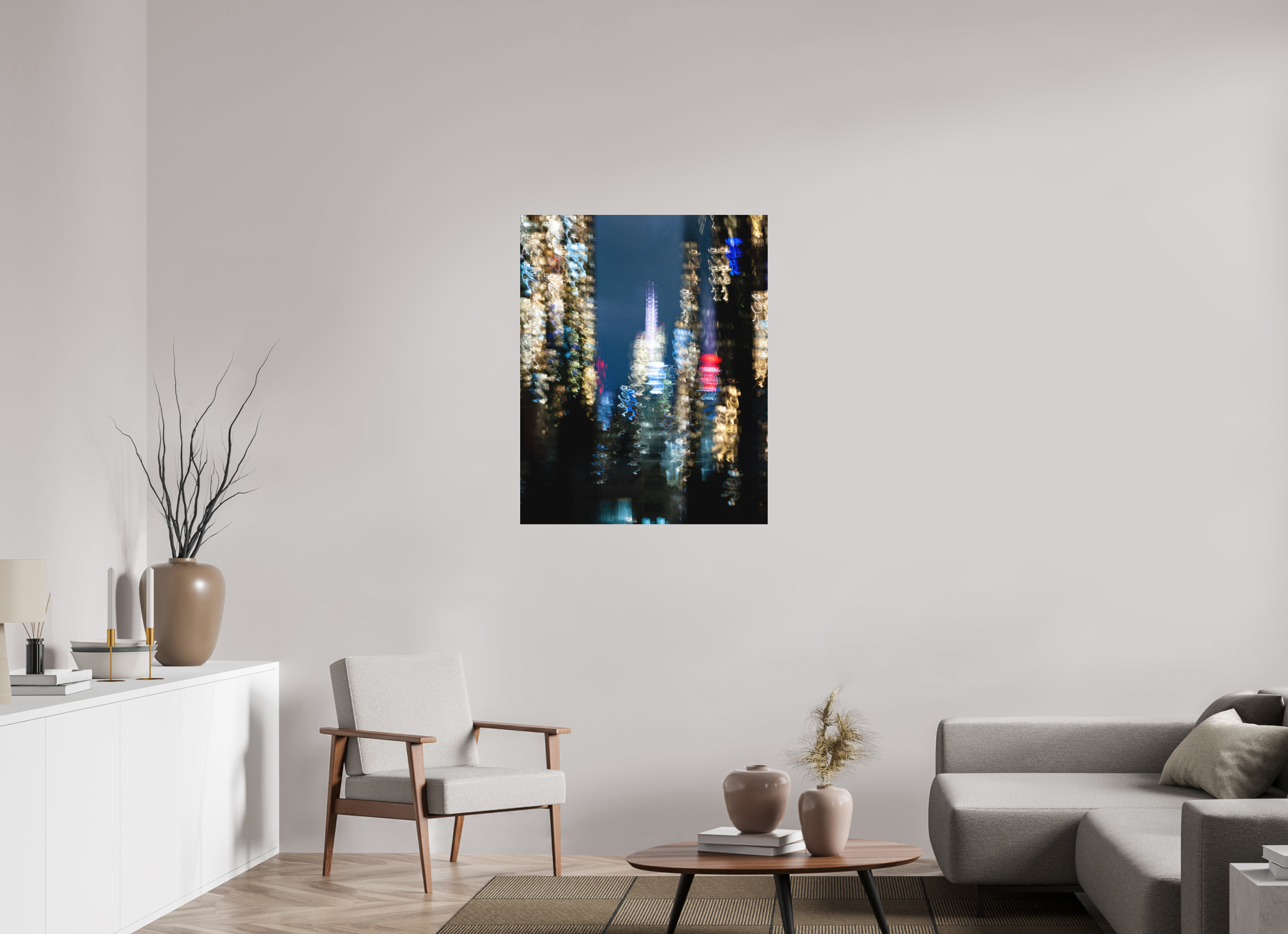 80 x 100 cm, Photo print Matt on Alu Dibond NYC by night