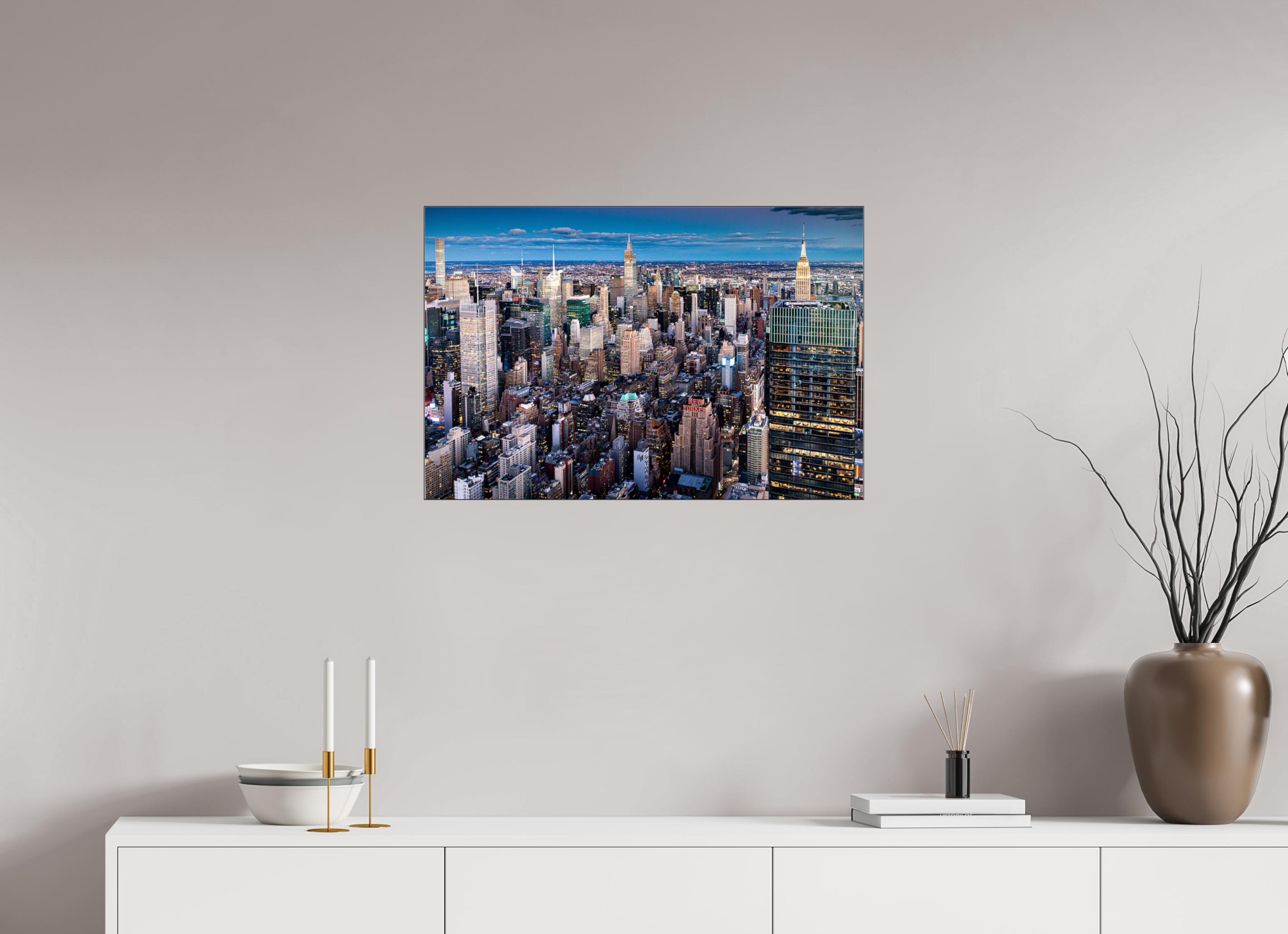 75 x 50 cm, Acrylic glossy 2mm - Alu Slime Frame - black NYC by night 2