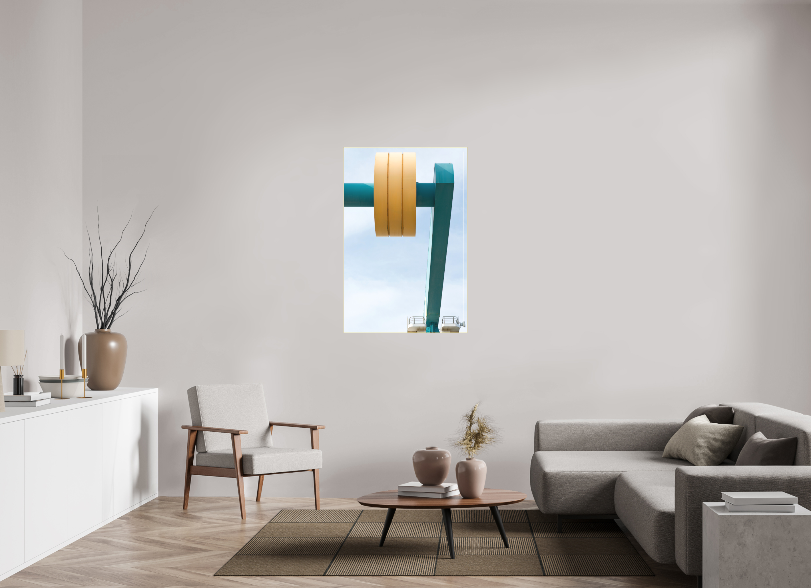 80 x 120 cm, Acrylic matt 2mm - Alu Slime Frame - gold Counterweight