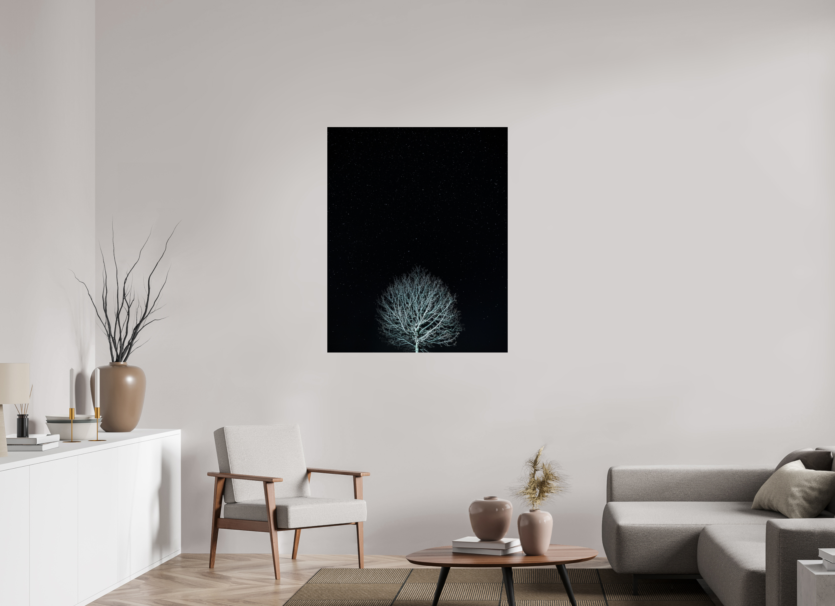90 x 112,5 cm, Acrylic glossy 2mm Tree at night