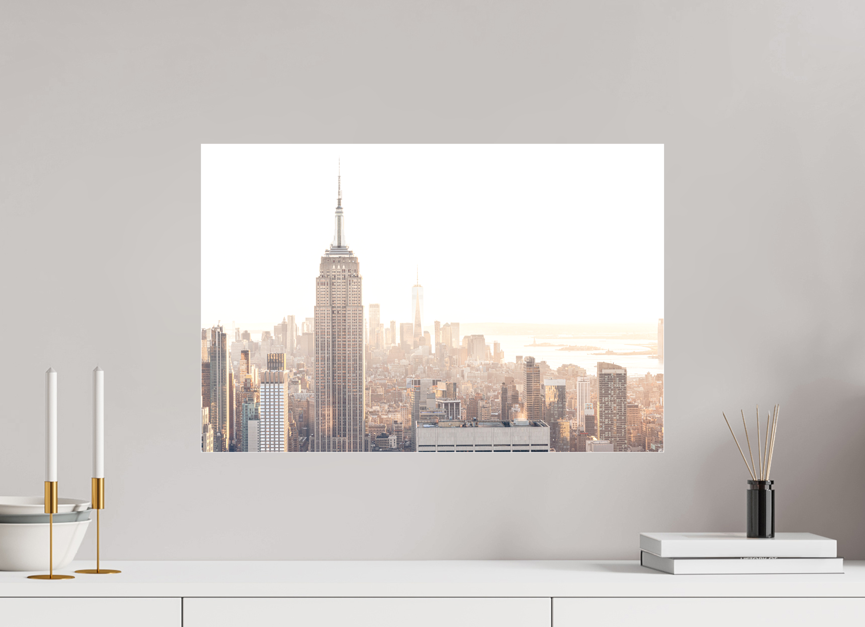 60 x 40 cm, Acrylic Matt 2mm Empire State Building sunnygold