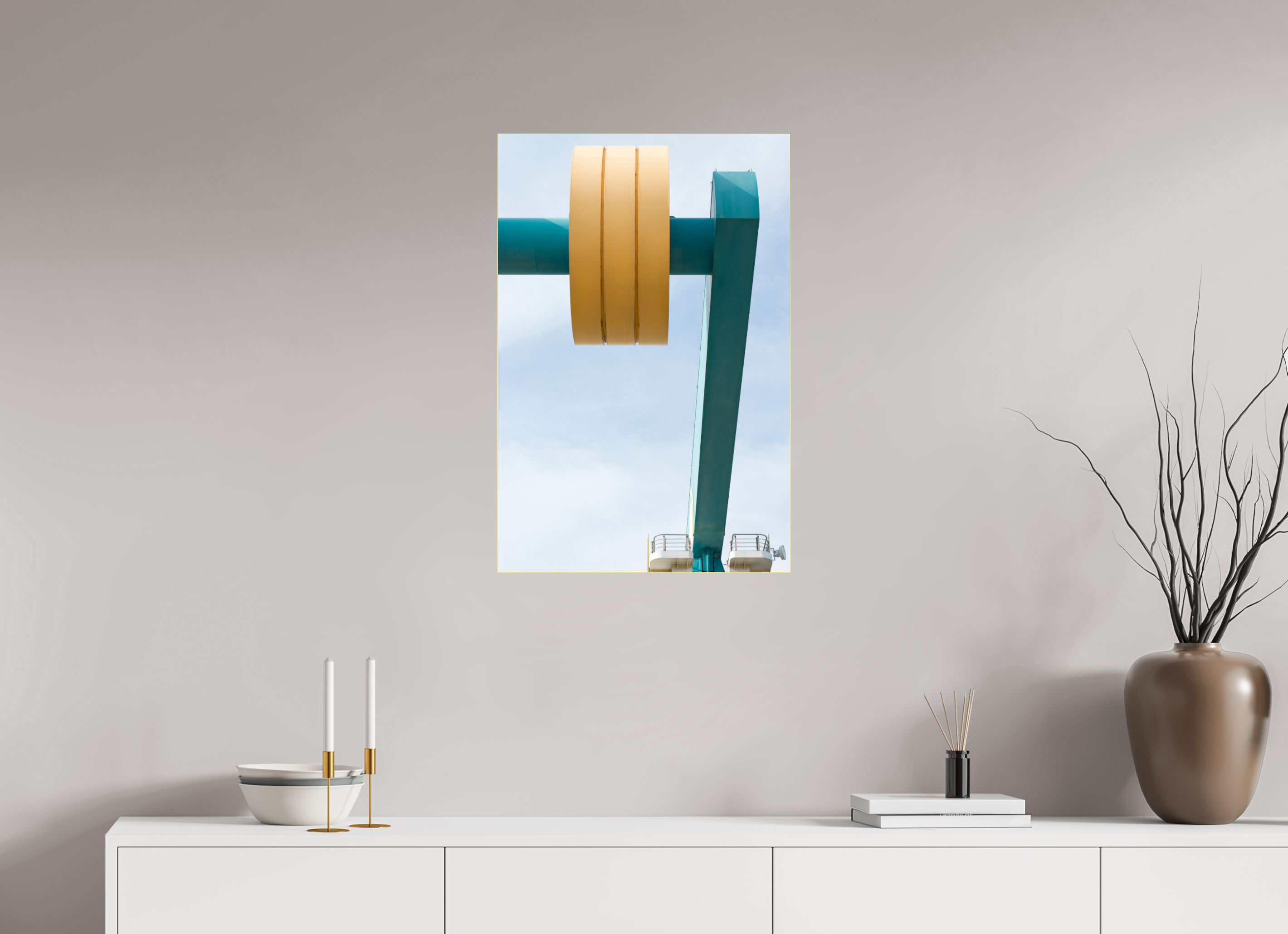 50 x 75 cm, Acrylic glossy 2mm - Alu Slime Frame - gold Counterweight