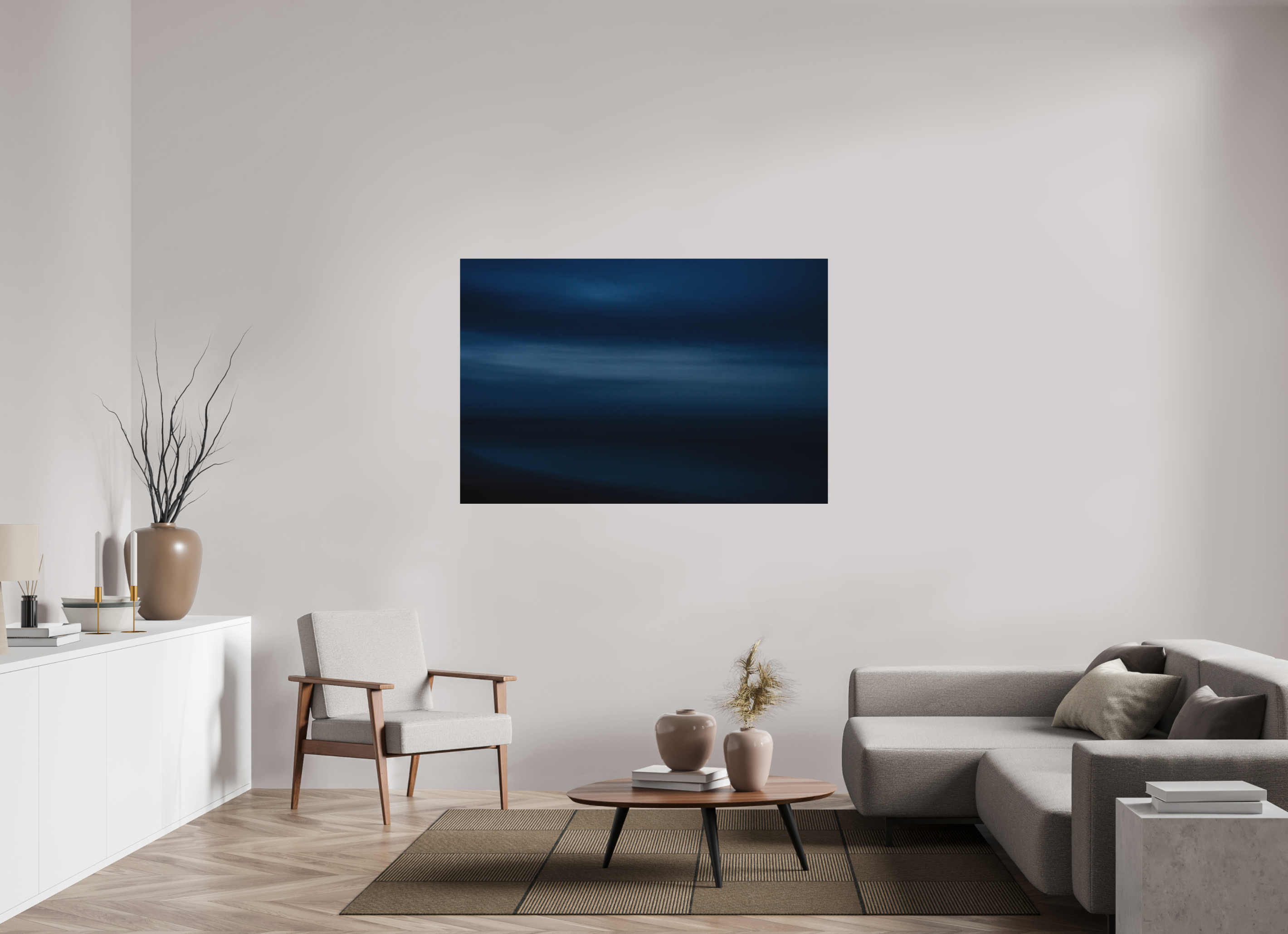 150 x 100 cm, Fine Art Print - Infinity Rag Photo 2 - on Alu Dibond The sea at night